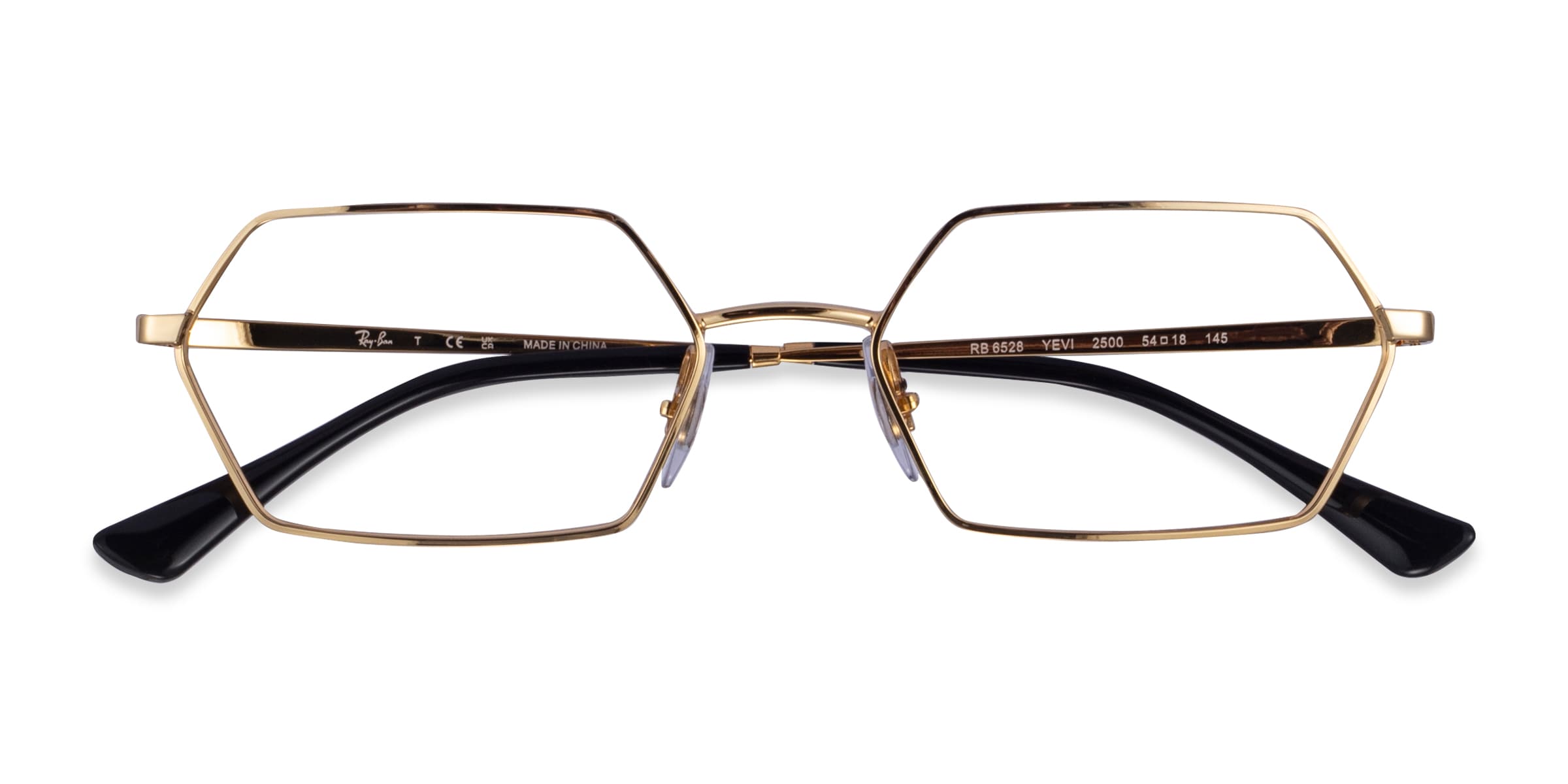 Ray-Ban RB6528 Yevi - Geometric Gold Frame Eyeglasses