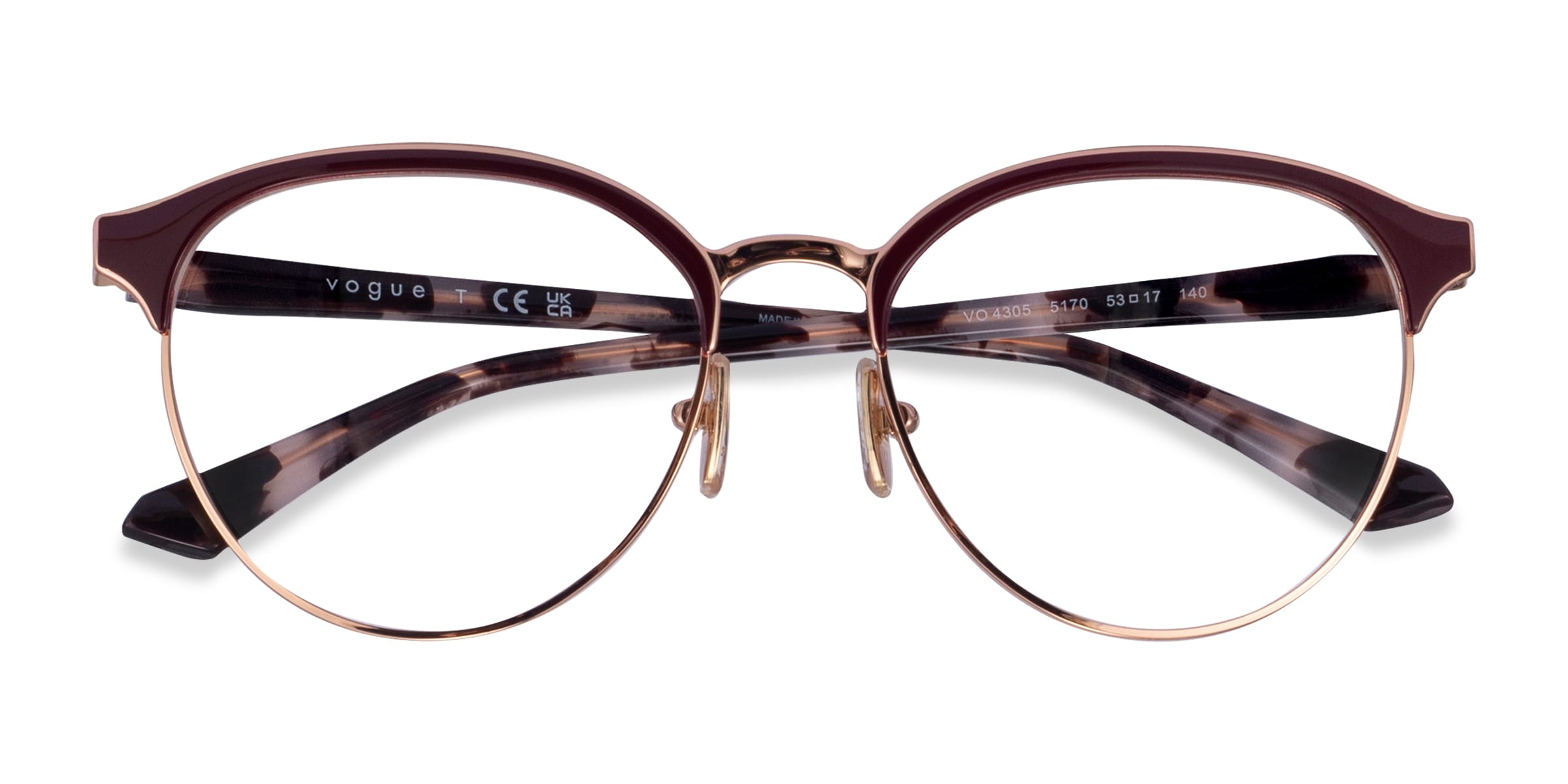 Vogue Eyewear VO4305 - Cat Eye Purple Rose Gold Frame Glasses For Women