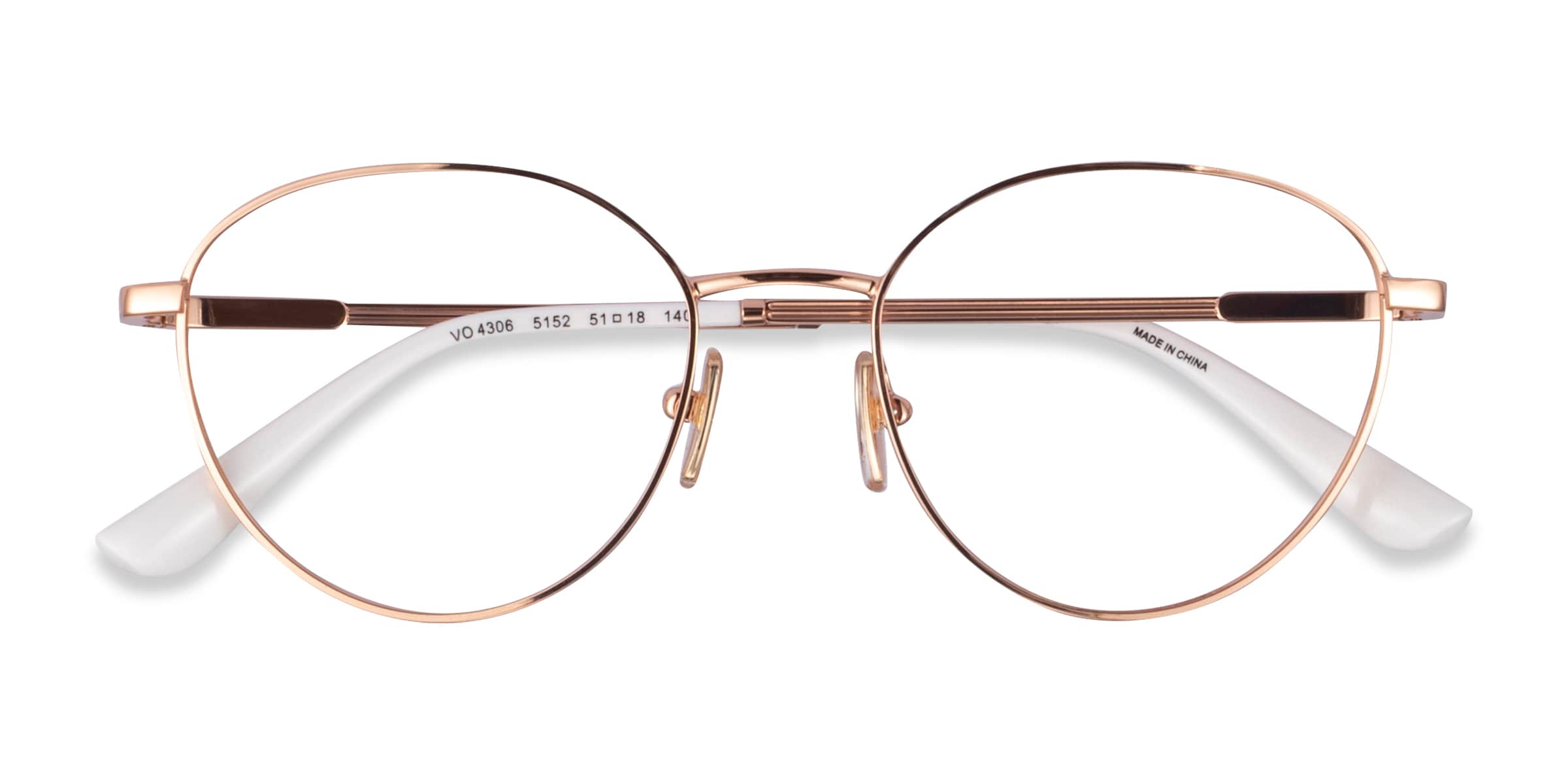 Vogue Eyewear VO4306 - Cat Eye Rose Gold White Frame Eyeglasses