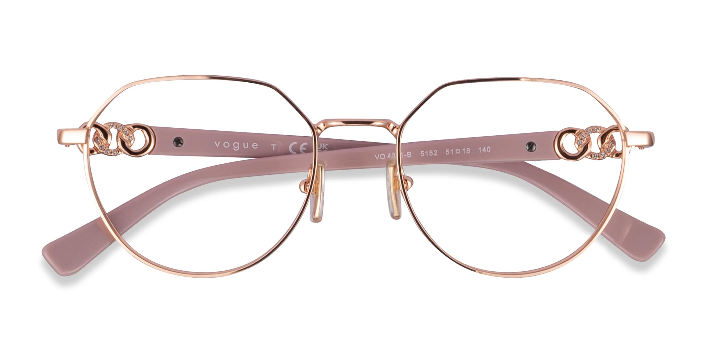 Vogue Eyewear VO4311B - Geometric Rose Gold Frame Glasses For Women