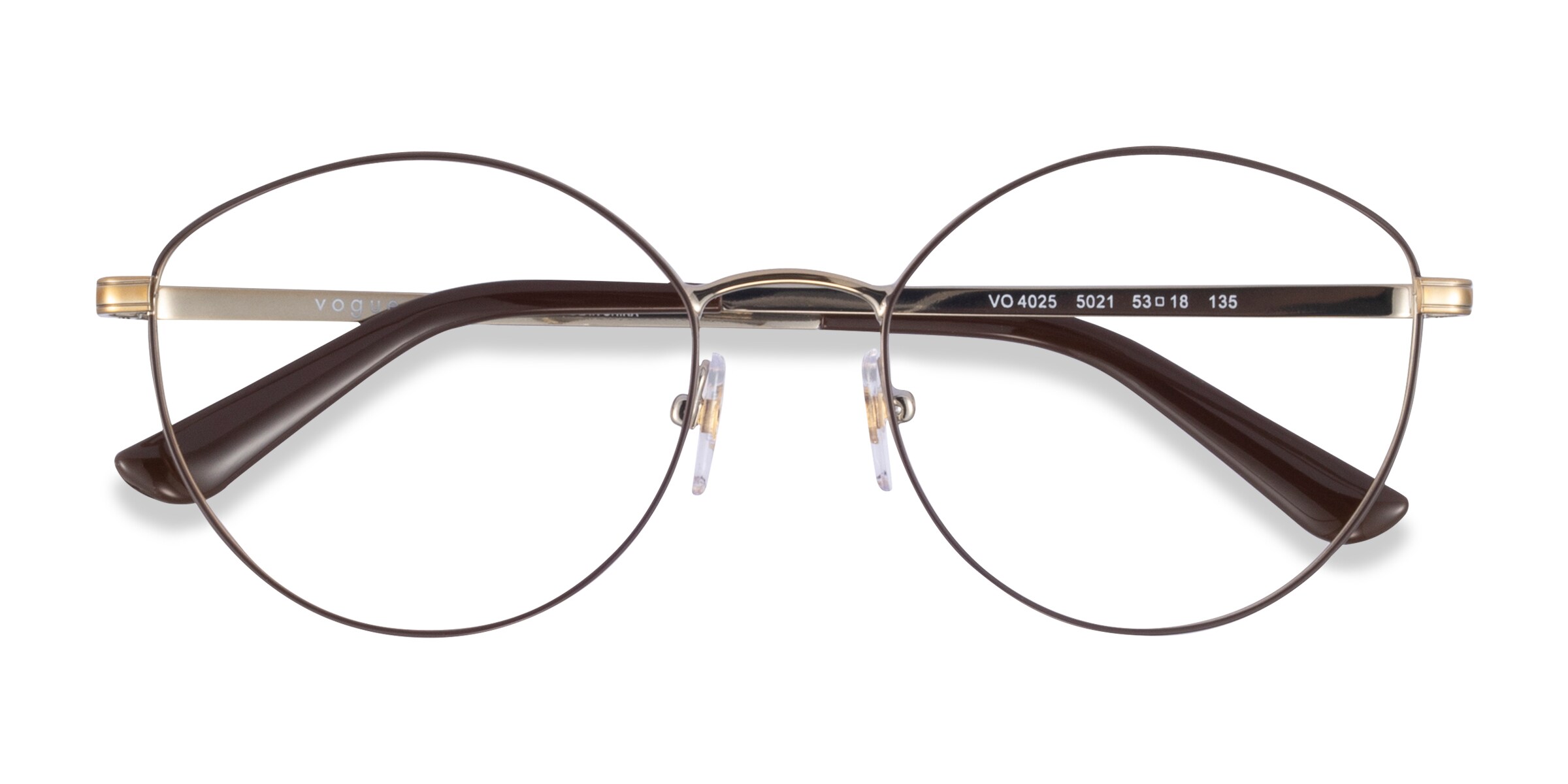 Vogue Eyewear VO4025 - Cat Eye Brown Gold Frame Glasses For Women