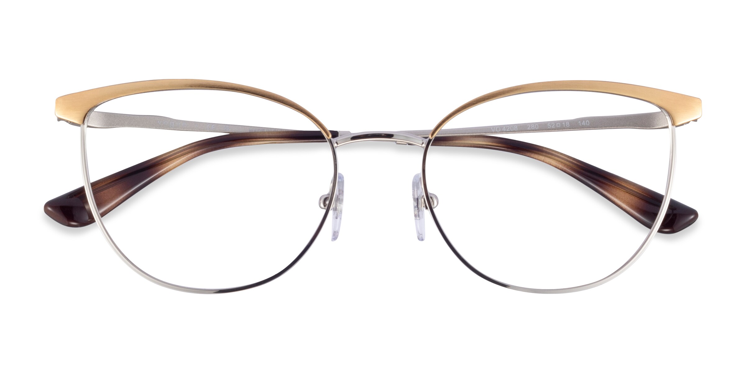 Vogue Eyewear VO4208 - Cat Eye Silver Gold Frame Glasses For Women