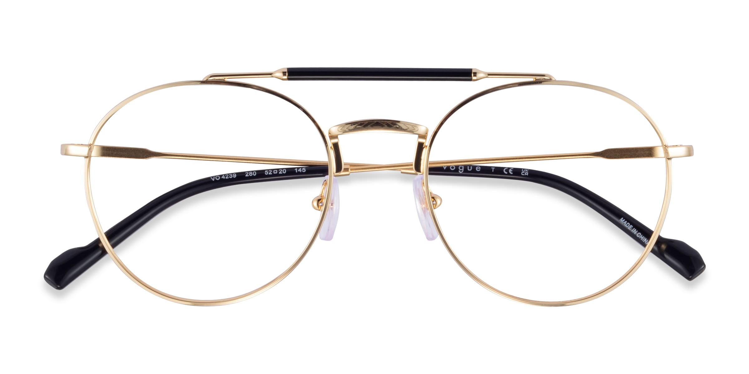 Vogue Eyewear VO4239 - Aviator Gold Black Frame Eyeglasses