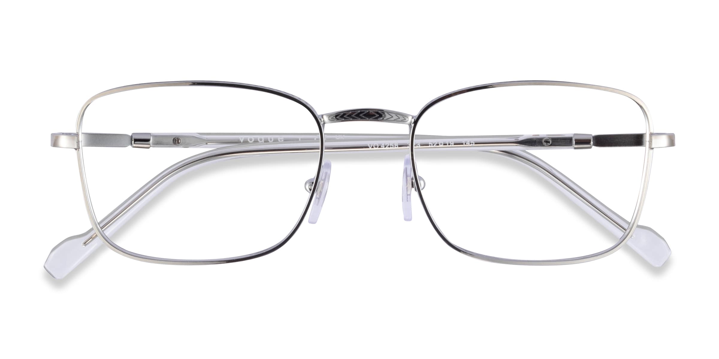 Vogue Eyewear VO4258 - Rectangle Silver Frame Glasses For Men