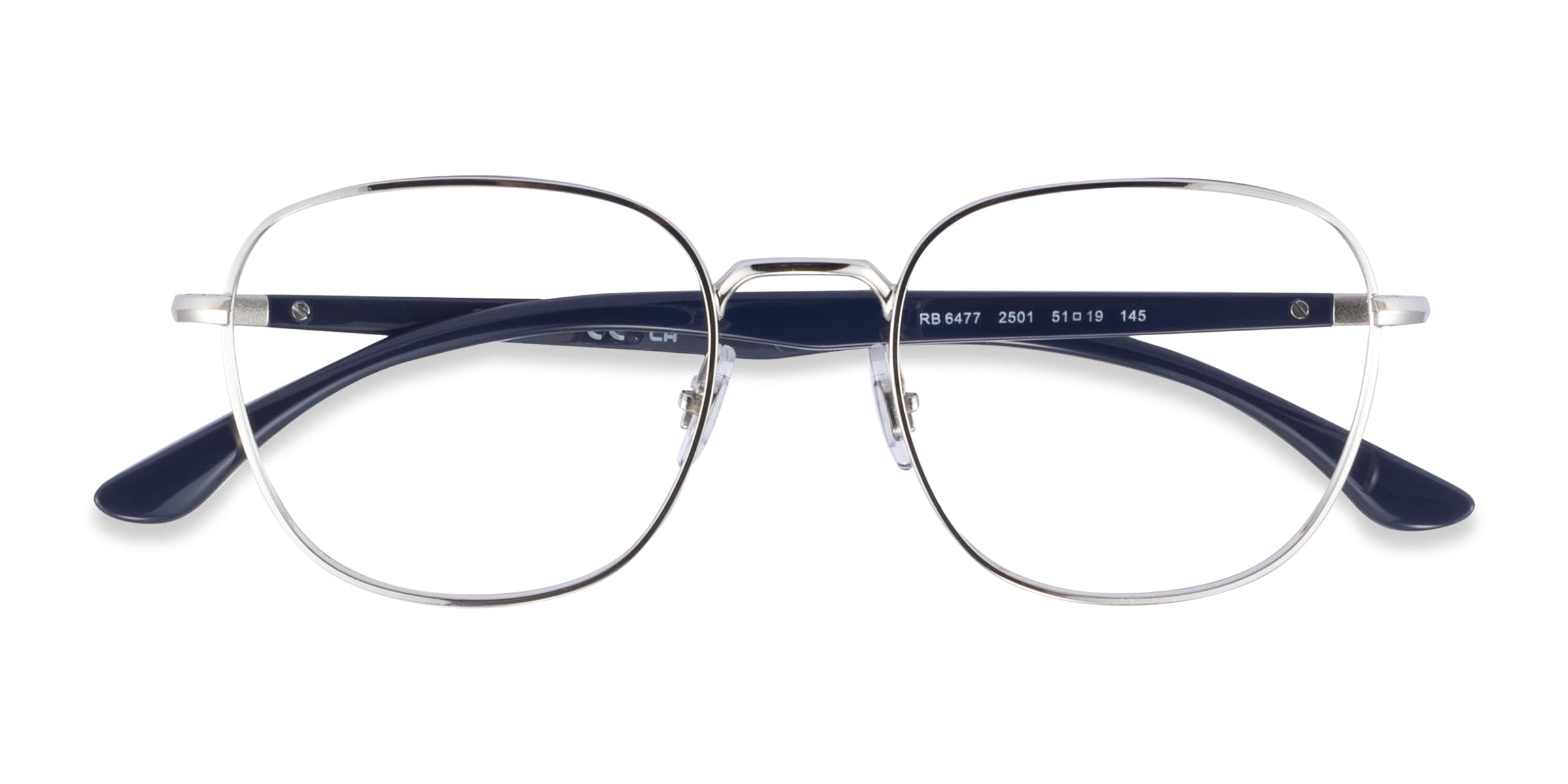 Ray-Ban RB6477 - Square Silver Frame Eyeglasses