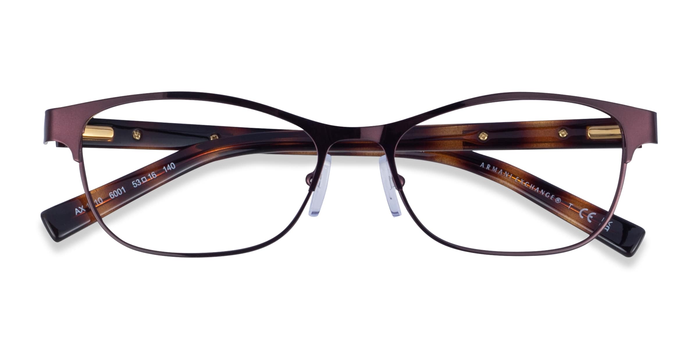 Armani Exchange AX1010 - Cat Eye Matte Brown Frame Glasses For Women