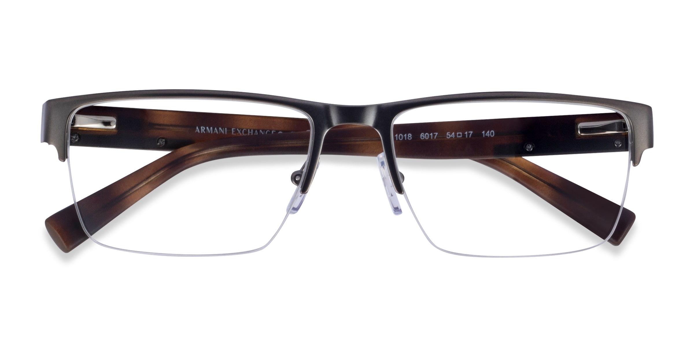 Armani Exchange AX1018 - Rectangle Matte Gunmetal Frame Eyeglasses