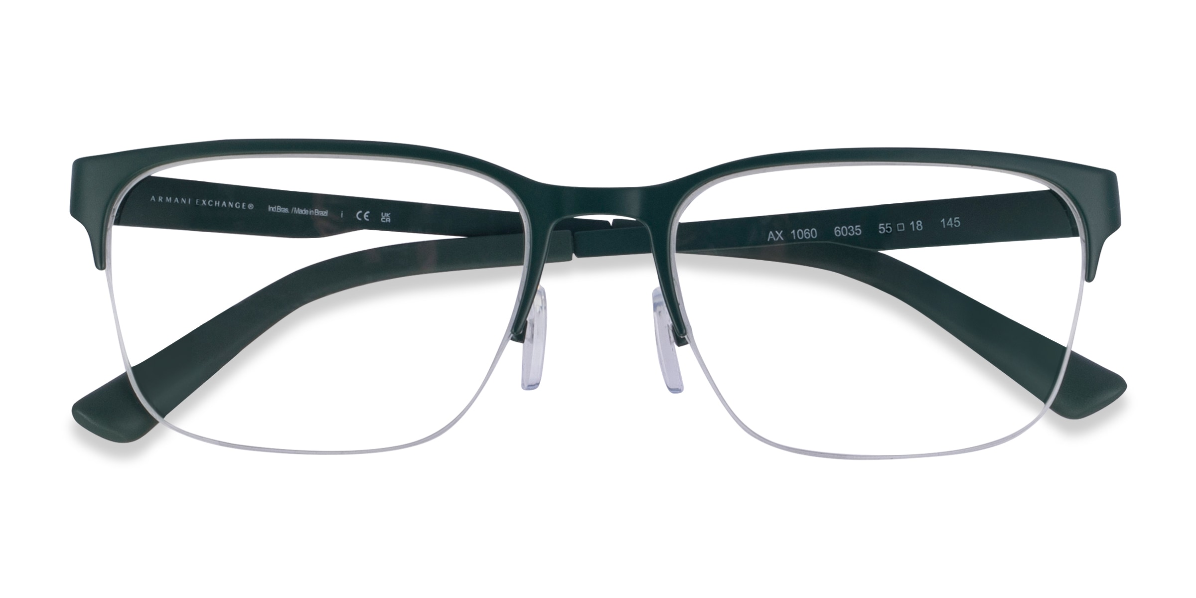 Armani Exchange AX1060 - Square Matte Green Frame Eyeglasses