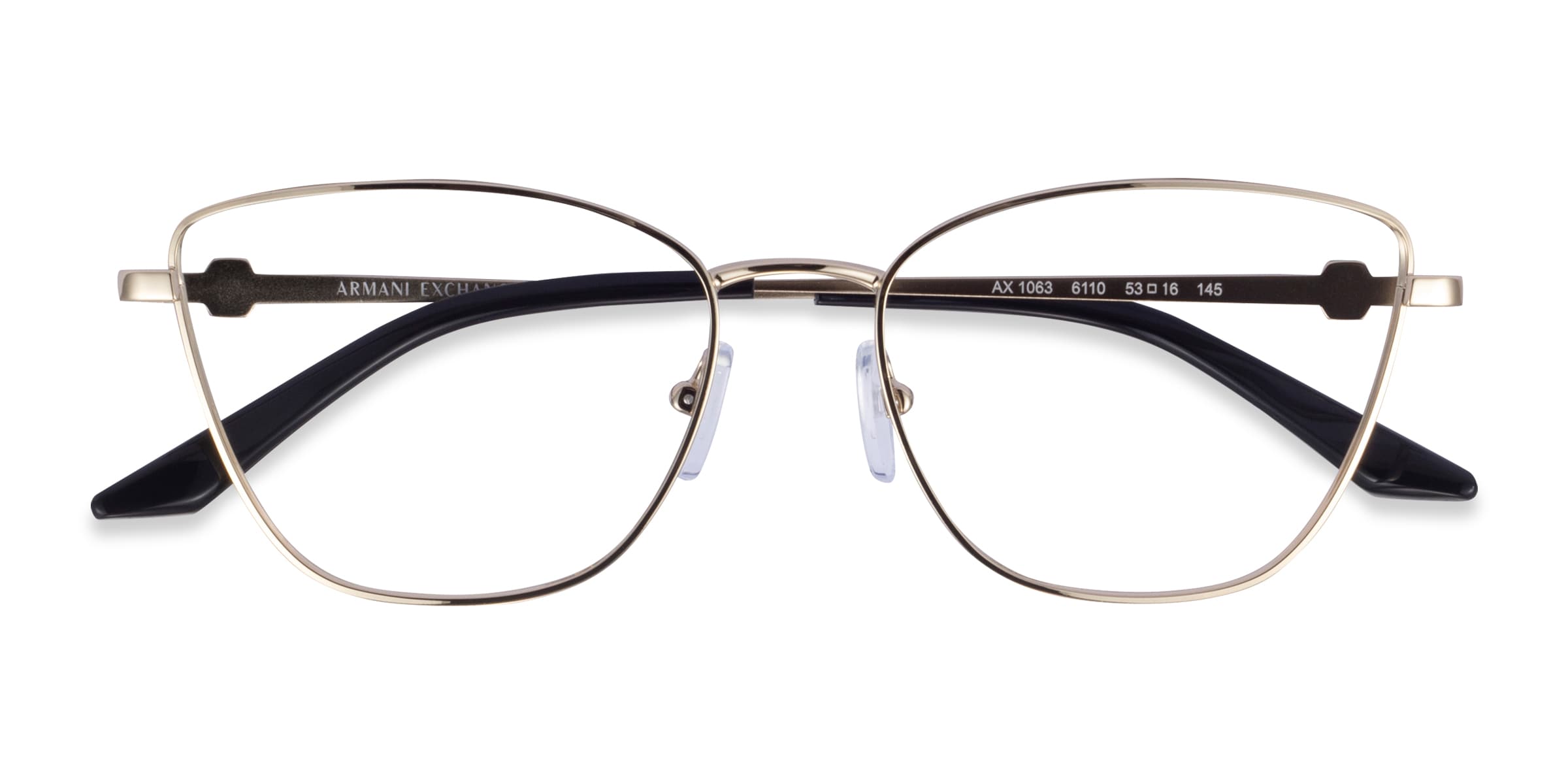 Armani Exchange AX1063 - Cat Eye Shiny Gold Frame Eyeglasses