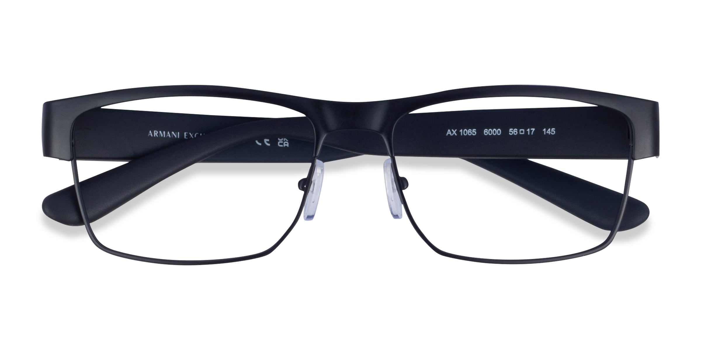 Armani Exchange AX1065 - Rectangle Matte Black Frame Eyeglasses
