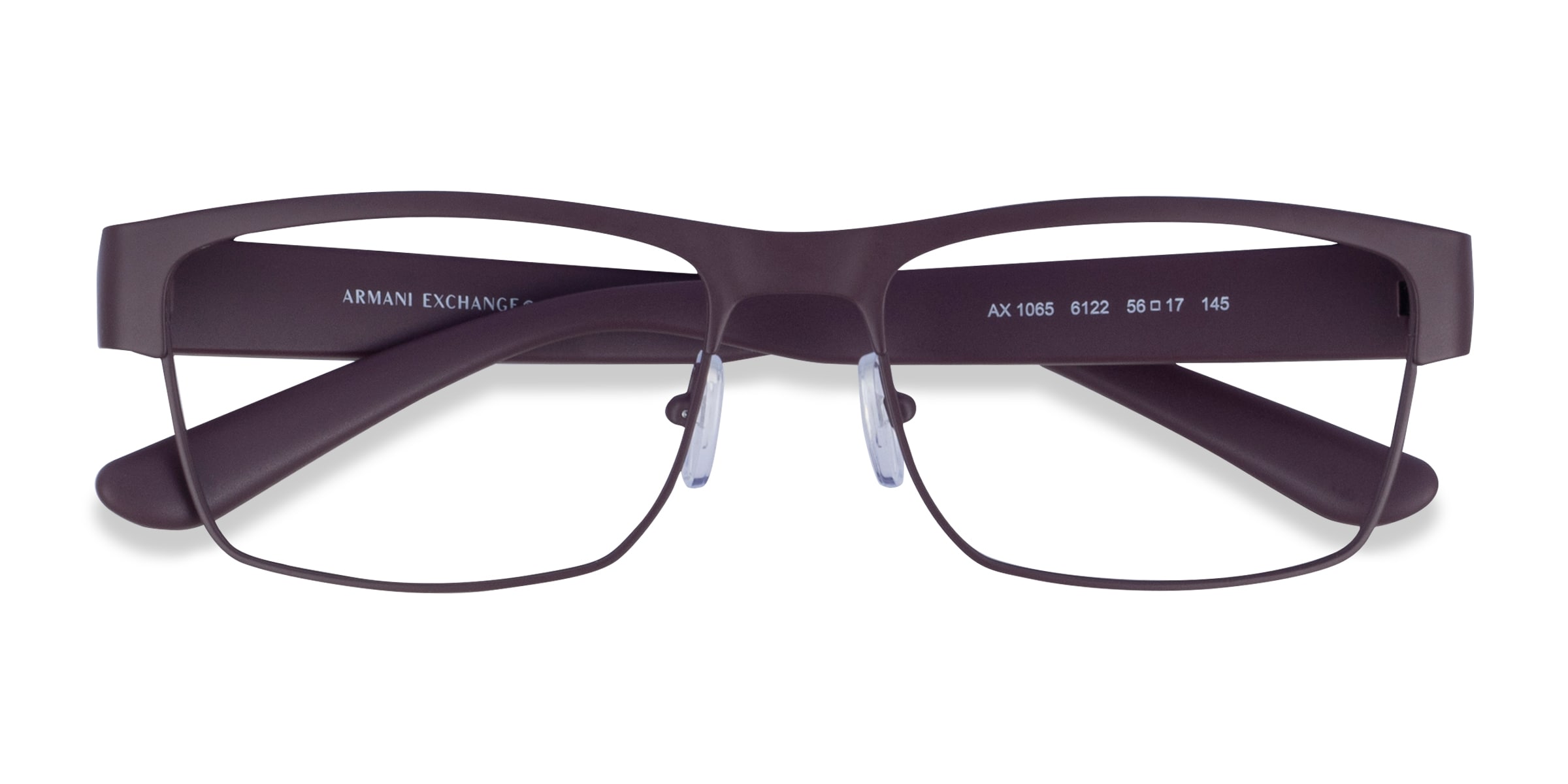 Armani Exchange AX1065 - Rectangle Matte Bordeaux Frame Eyeglasses