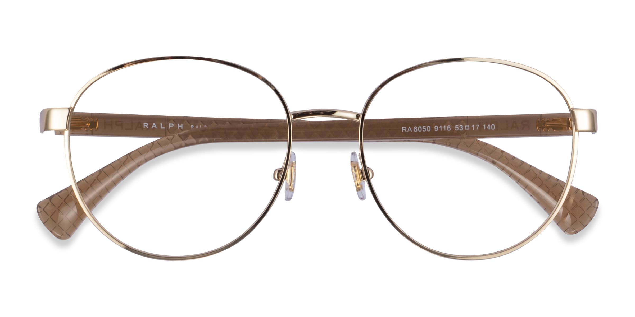 Ralph RA6050 - Round Shiny Gold Frame Eyeglasses