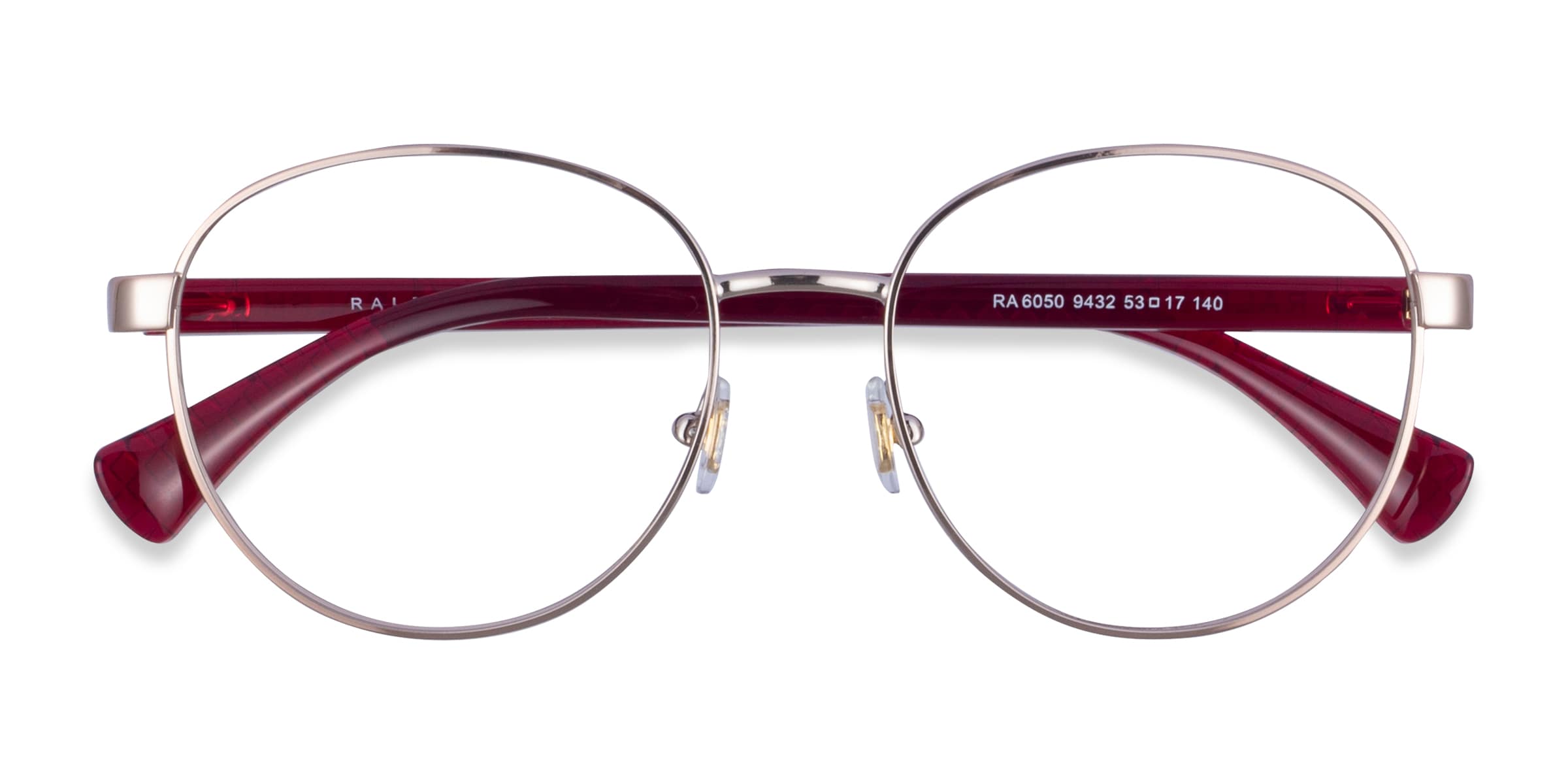 Ralph RA6050 - Round Shiny Rose Gold Frame Glasses For Women