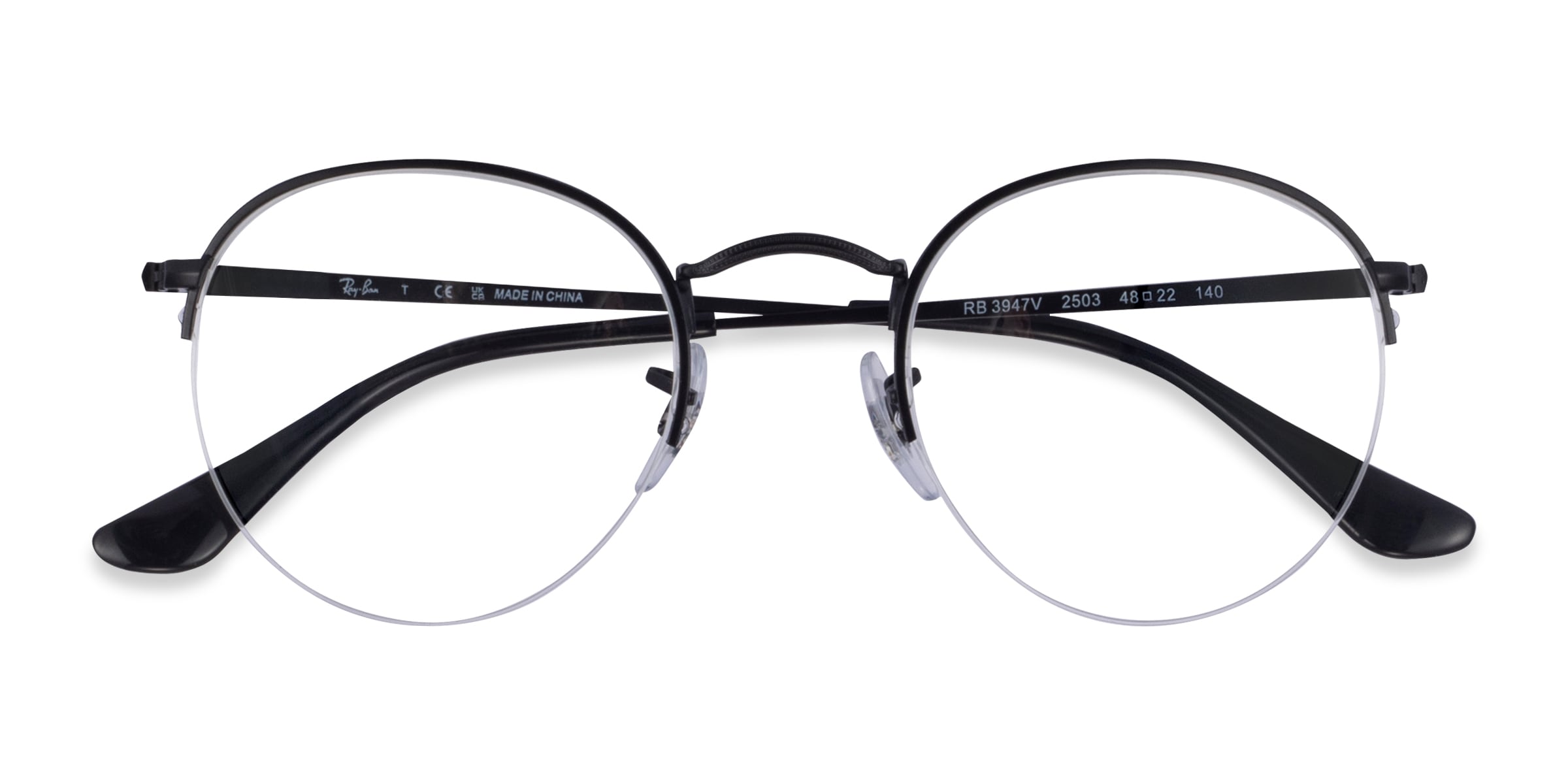 Ray-Ban RB3947V Round - Round Shiny Black Frame Eyeglasses