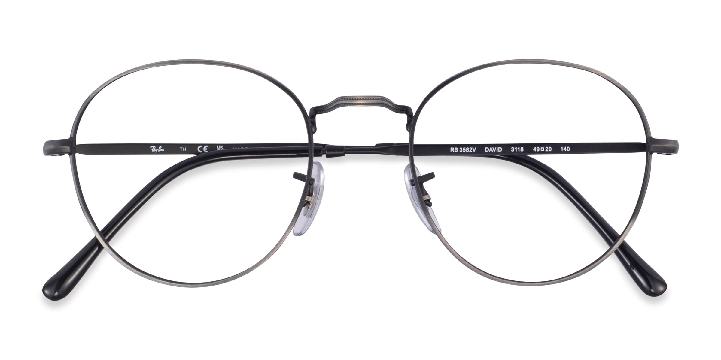 Ray-Ban RB3582V David - Round Black Bronze Gradient Frame Eyeglasses
