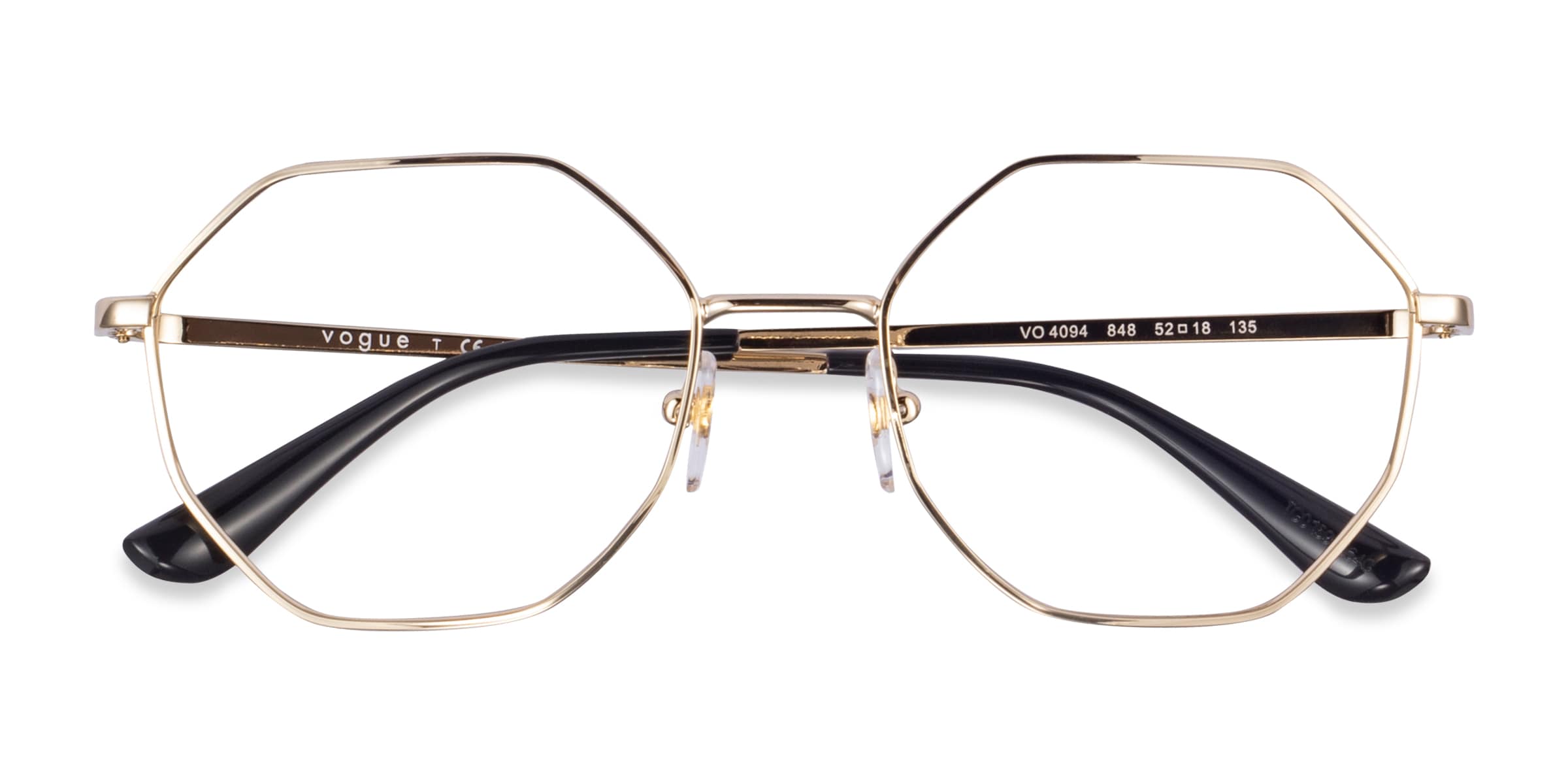 Vogue Eyewear VO4094 - Geometric Shiny Gold Frame Eyeglasses
