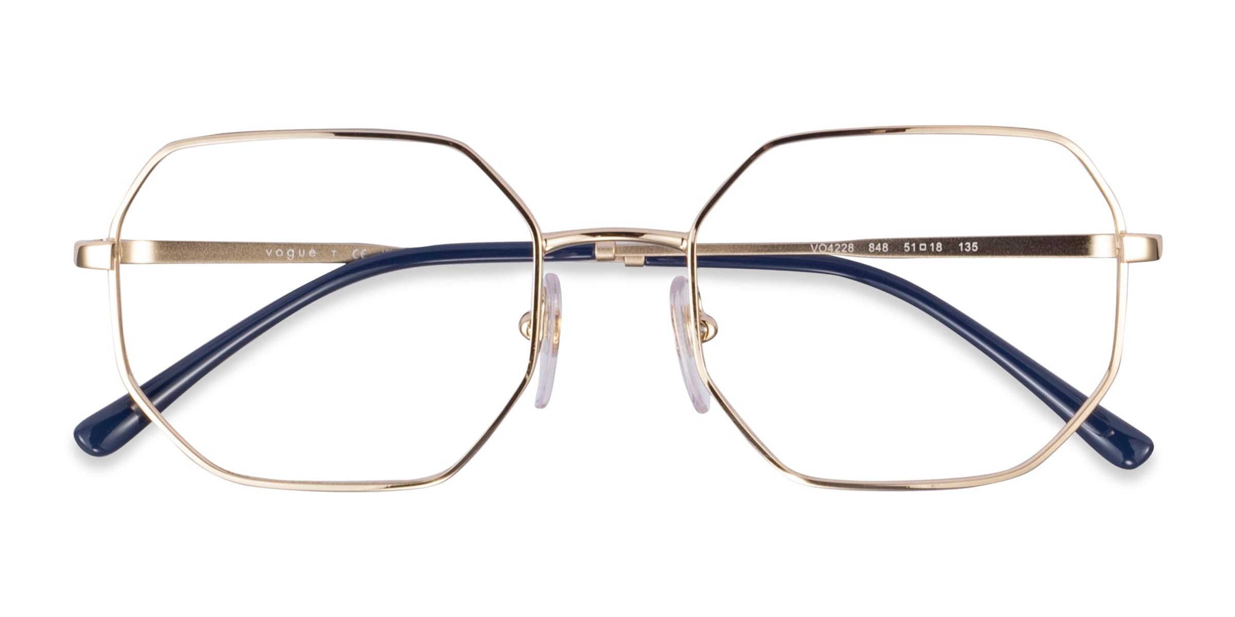 Vogue Eyewear VO4228 - Geometric Shiny Gold Frame Eyeglasses