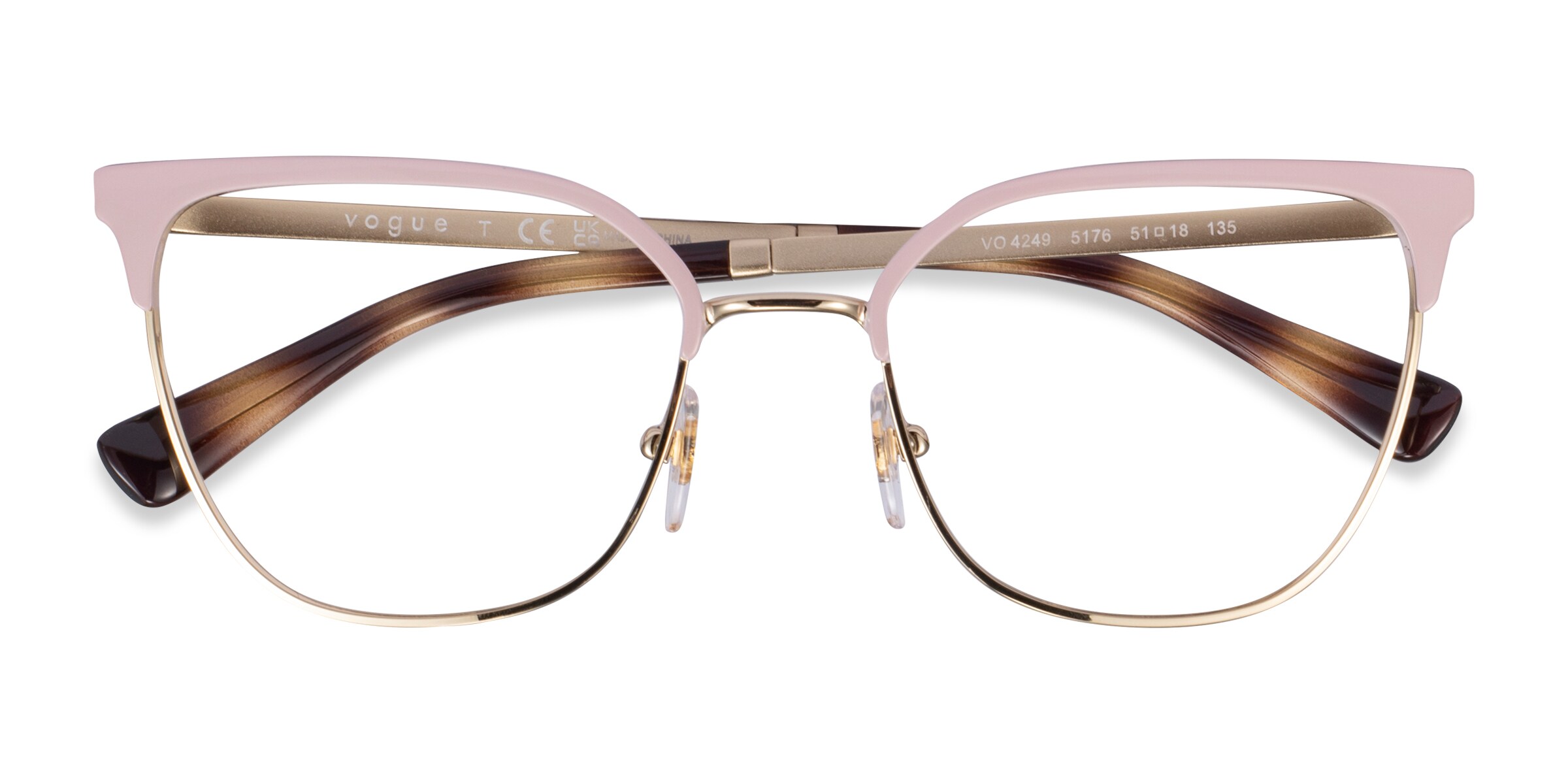 Vogue Eyewear VO4249 - Cat Eye Pink Gold Frame Glasses For Women