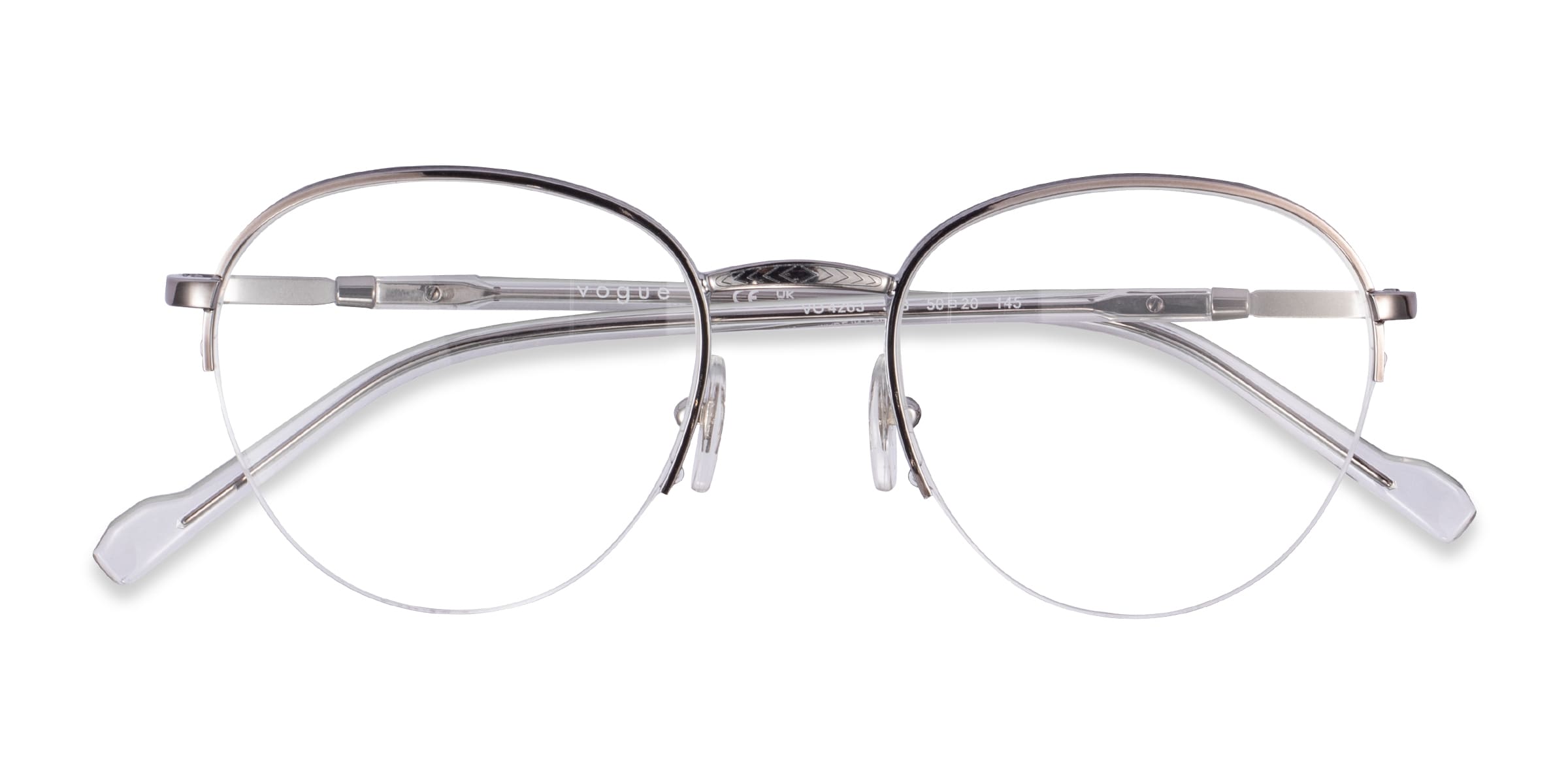 Vogue Eyewear VO4263 - Round Shiny Silver Frame Eyeglasses