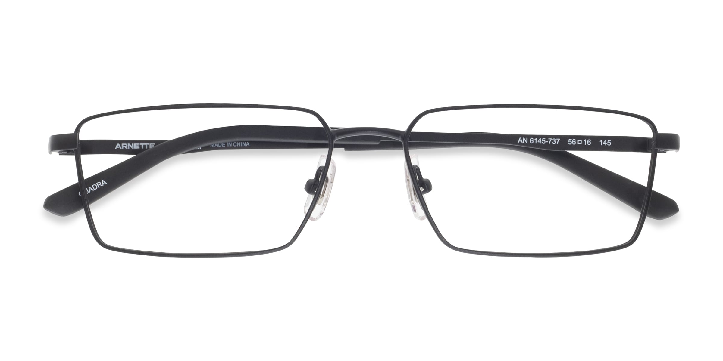 ARNETTE Quadra - Rectangle Black Frame Glasses For Men