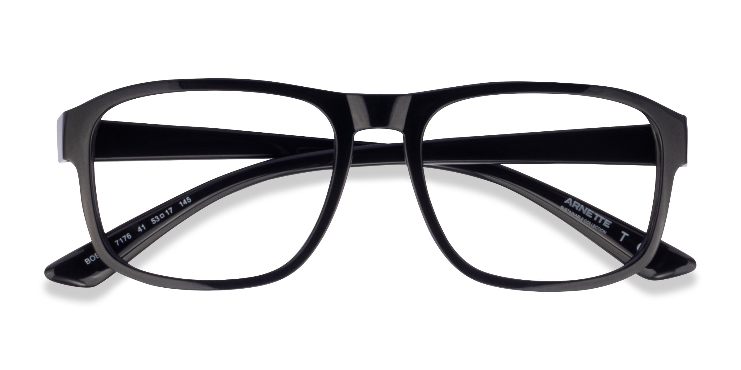 ARNETTE Bobby - Square Shiny Black Frame Eyeglasses