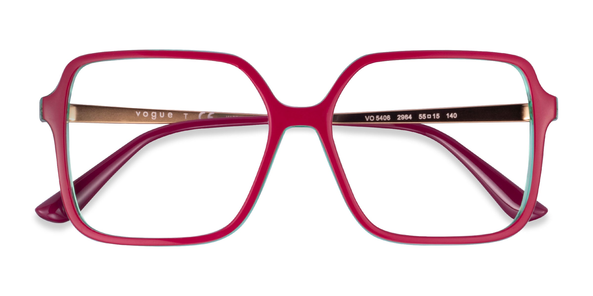 Vogue Eyewear VO5406 - Square Red Green Frame Glasses For Women