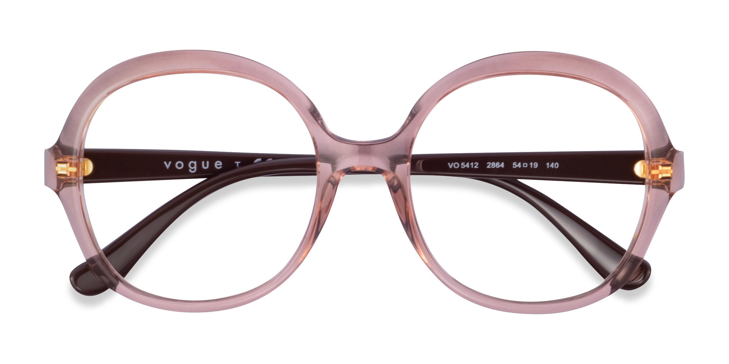 Vogue Eyewear VO5412 - Round Transparent Pink Frame Glasses For Women