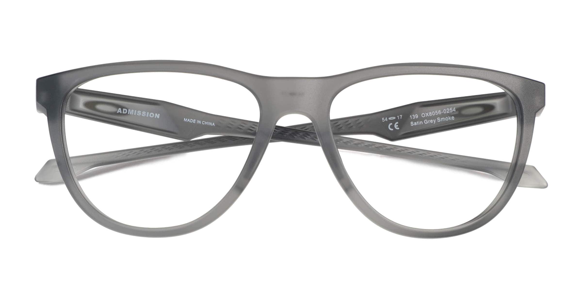 Oakley Admission - Oval Satin Gray Smoke Frame Eyeglasses