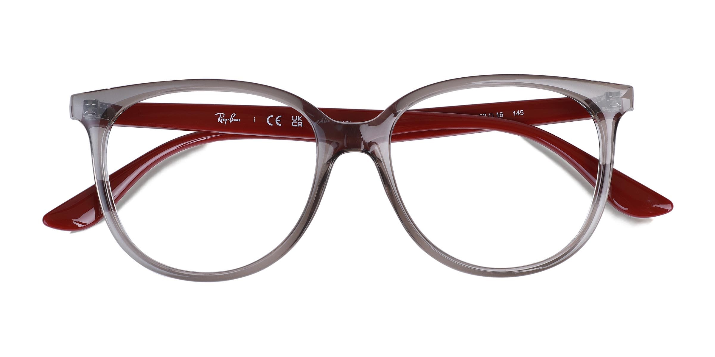 Ray-Ban RB4378V - Round Transparent Gray Frame Eyeglasses