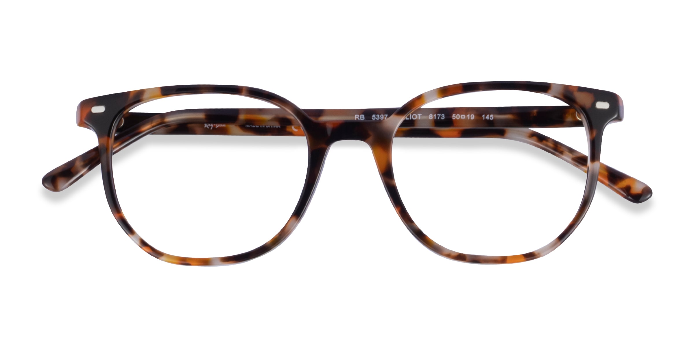 Ray-Ban RB5397 Elliot - Oval Brown Gray Tortoise Frame Eyeglasses
