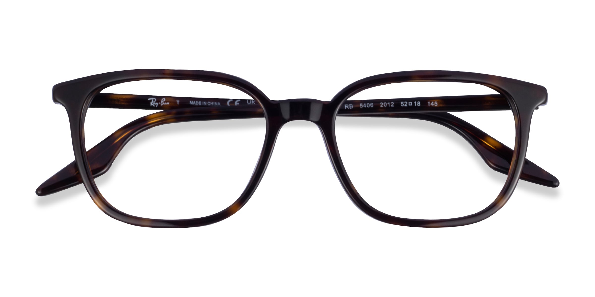 Ray-Ban RB5406 - Rectangle Tortoise Frame Eyeglasses