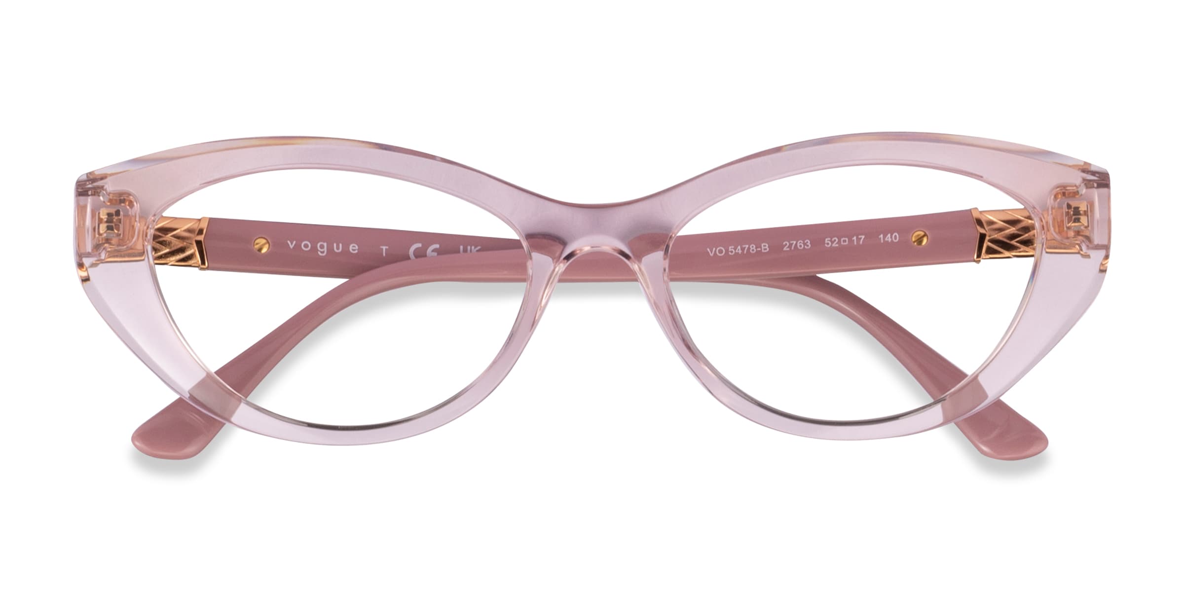 Vogue Eyewear VO5478B - Cat Eye Transparent Pink Frame Glasses For Women
