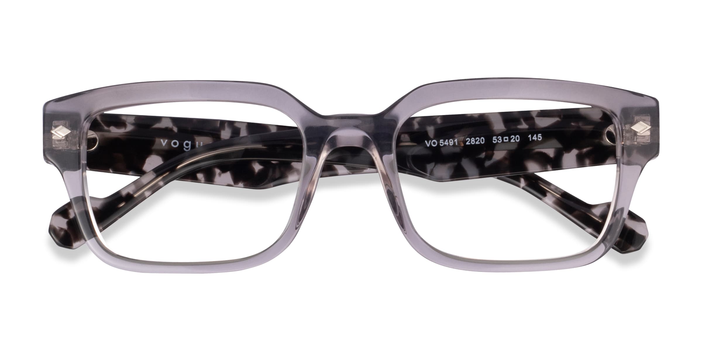 Vogue Eyewear VO5491 - Rectangle Transparent Gray Frame Eyeglasses