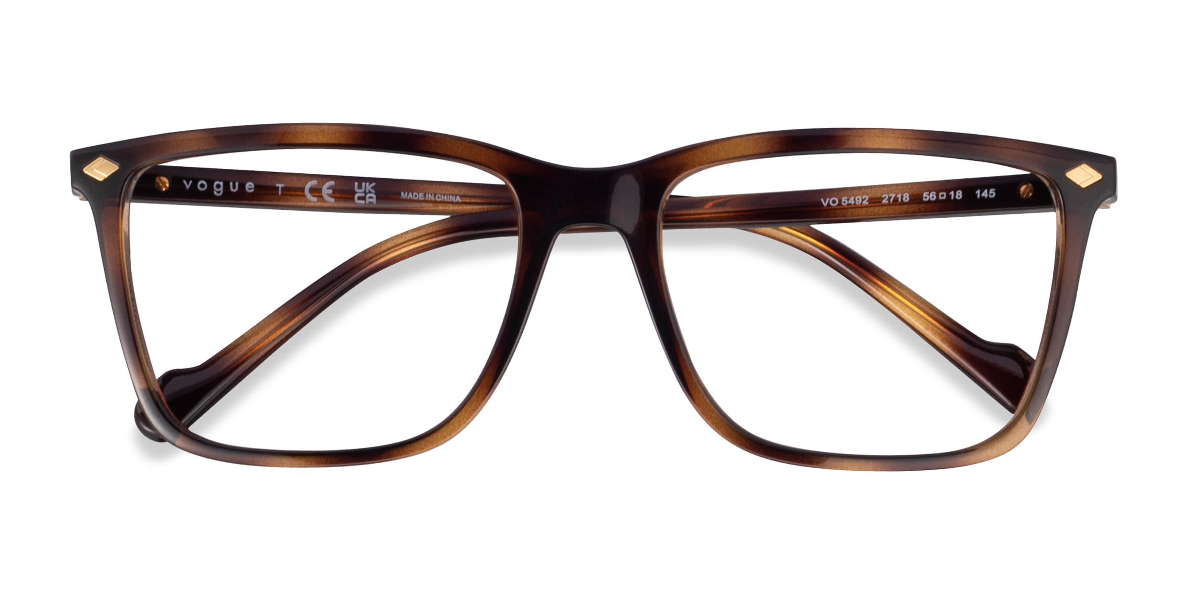 Vogue Eyewear VO5492 - Square Dark Tortoise Frame Glasses For Men