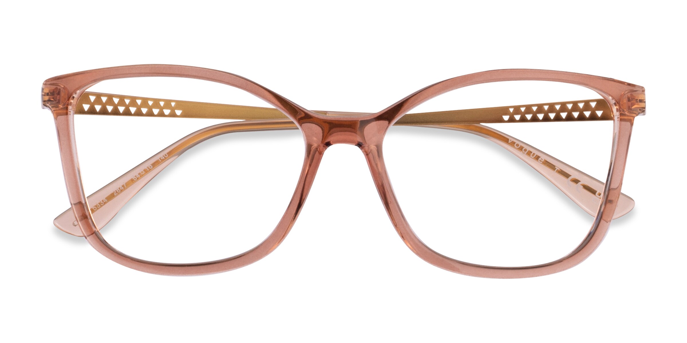 Vogue Eyewear VO5334 - Cat Eye Pink Transparent Frame Glasses For Women