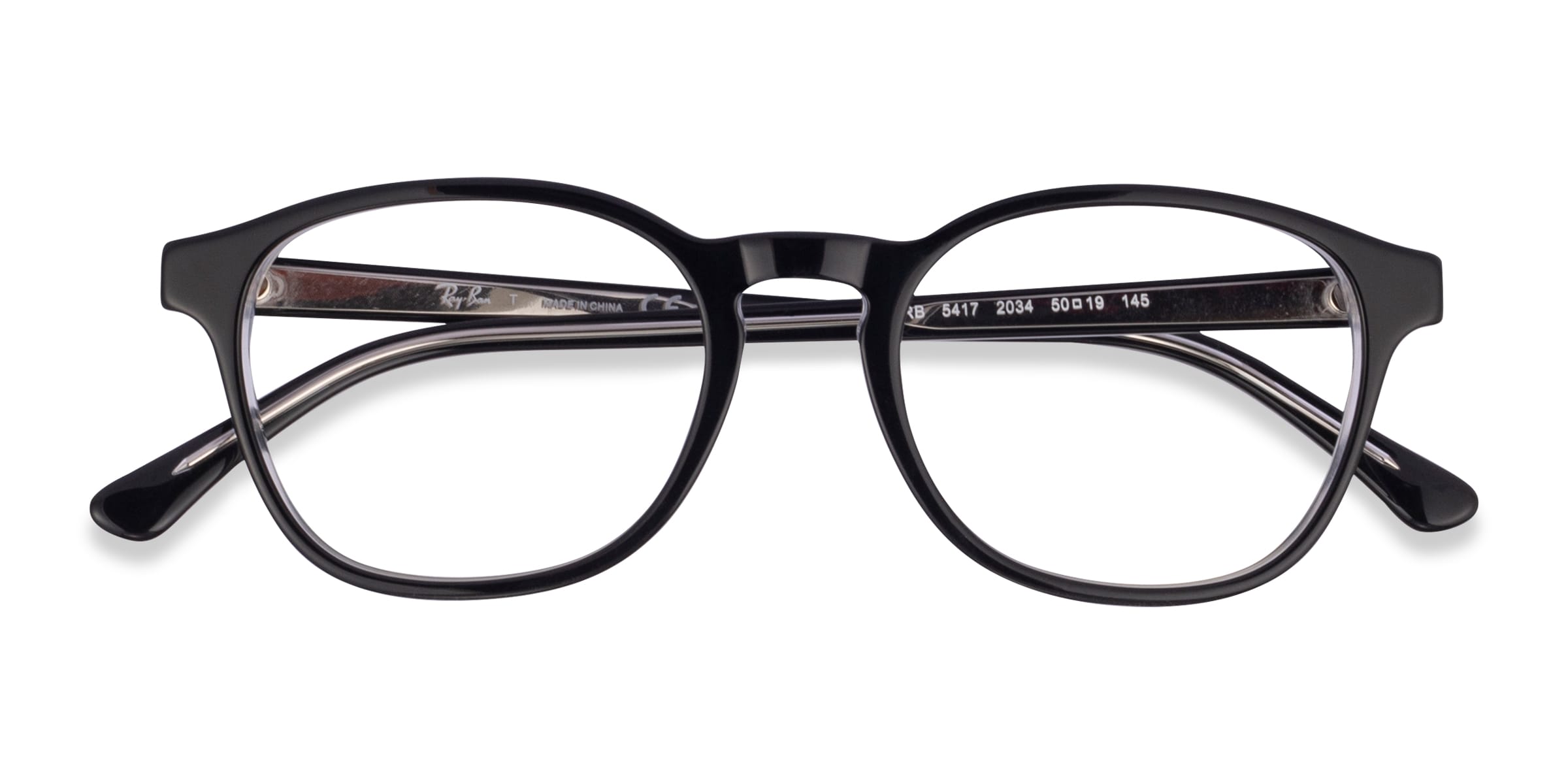 Ray-Ban RB5417 - Round Transparent Black Frame Eyeglasses