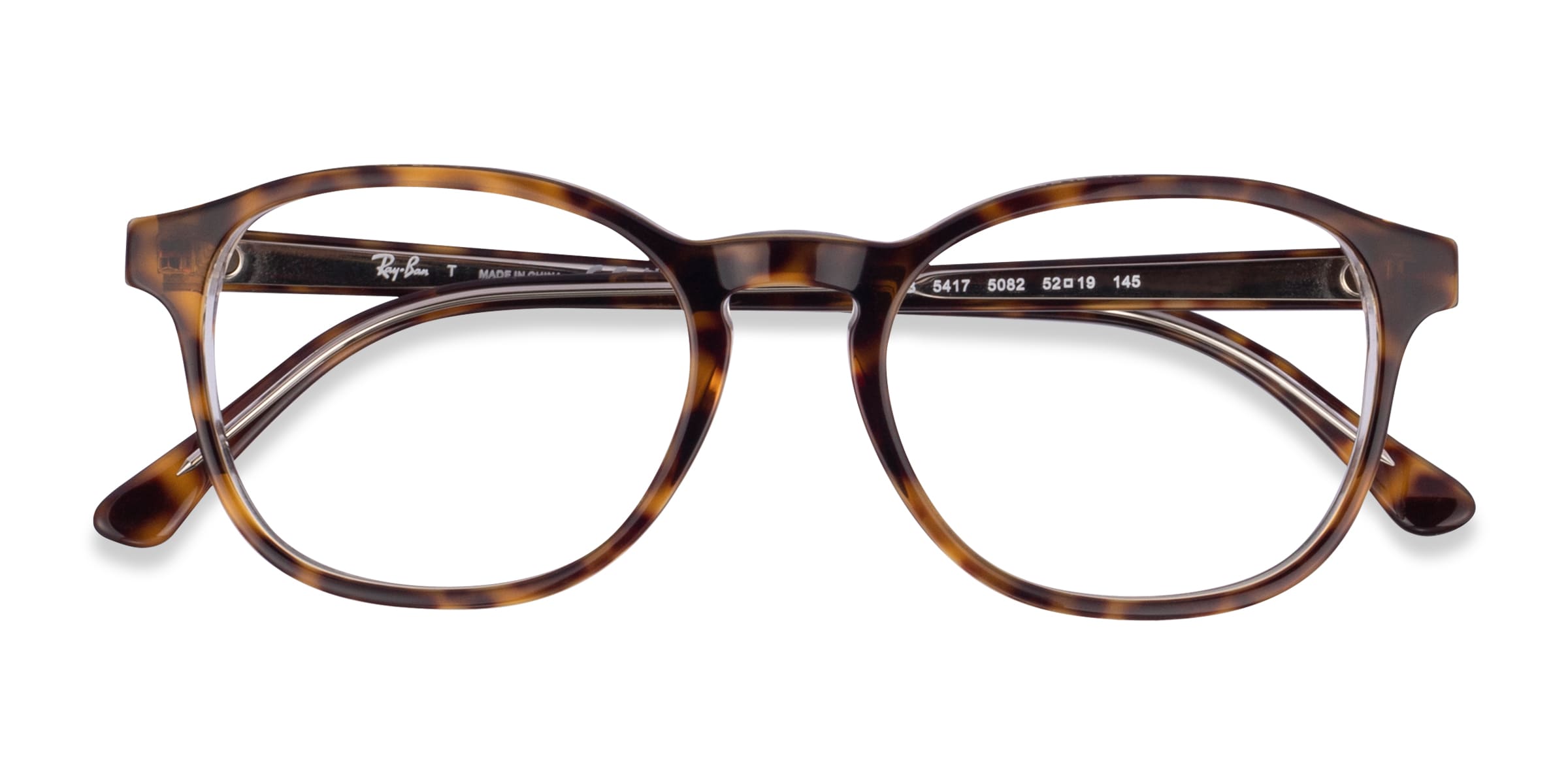 Ray-Ban RB5417 - Round Transparent Tortoise Frame Eyeglasses