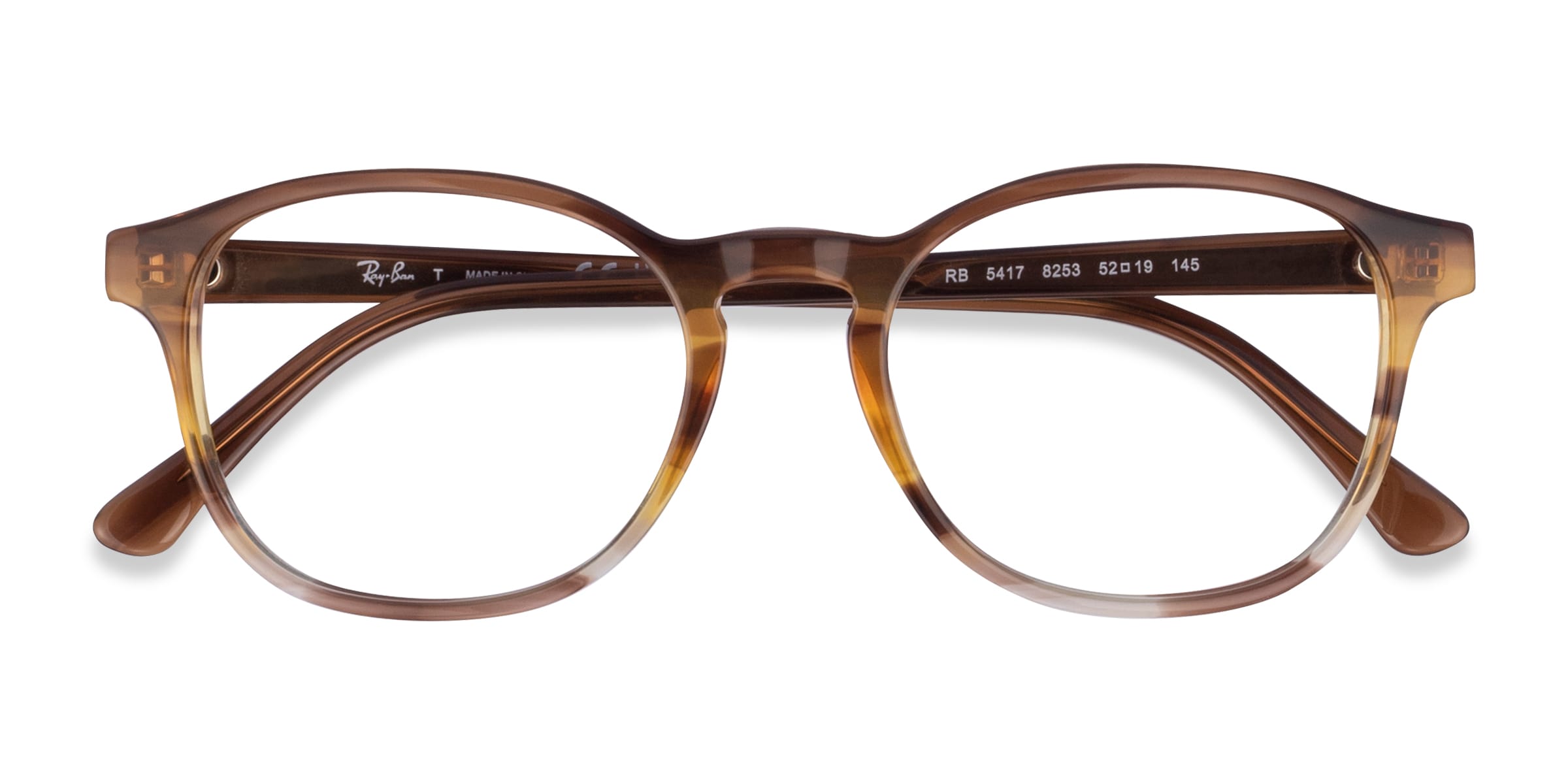 Ray-Ban RB5417 - Round Striped Brown Frame Eyeglasses
