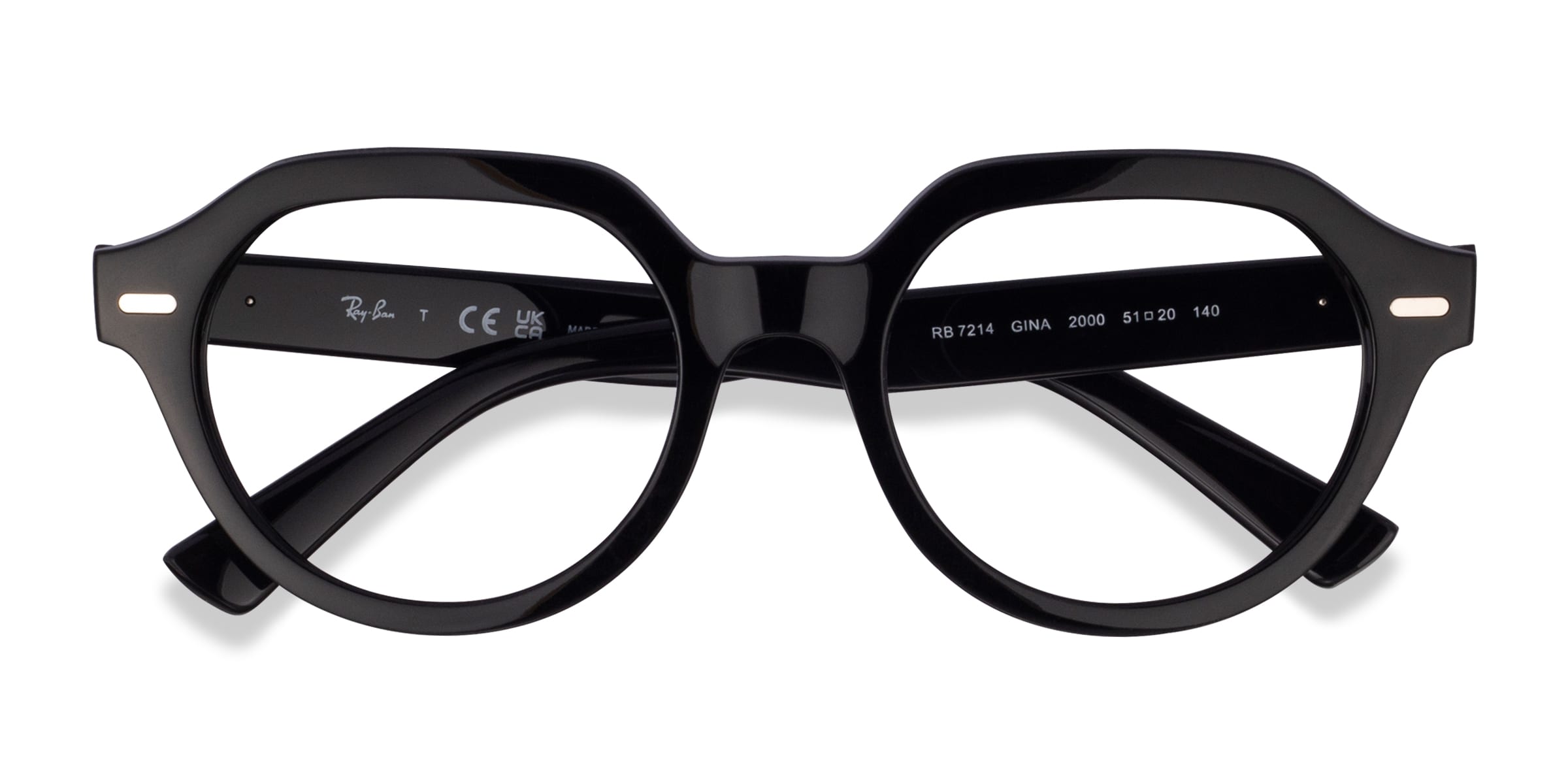 Ray-Ban RB7214 Gina - Round Black Frame Eyeglasses