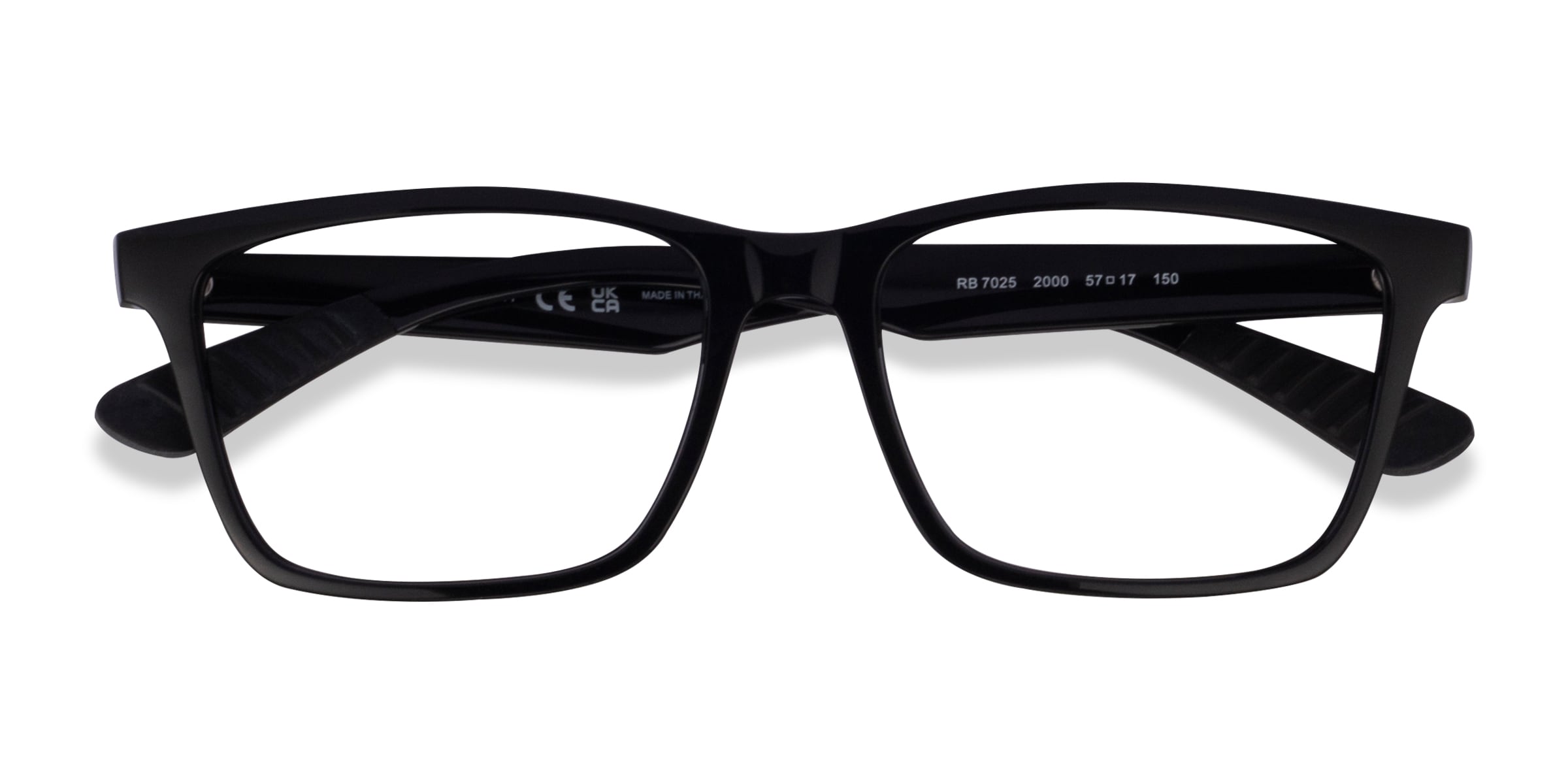 Ray-Ban RB7025 - Rectangle Polished Black Frame Eyeglasses