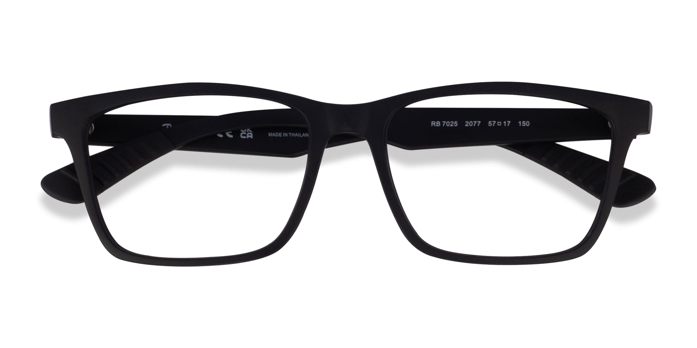 Ray-Ban RB7025 - Rectangle Matte Black Frame Eyeglasses