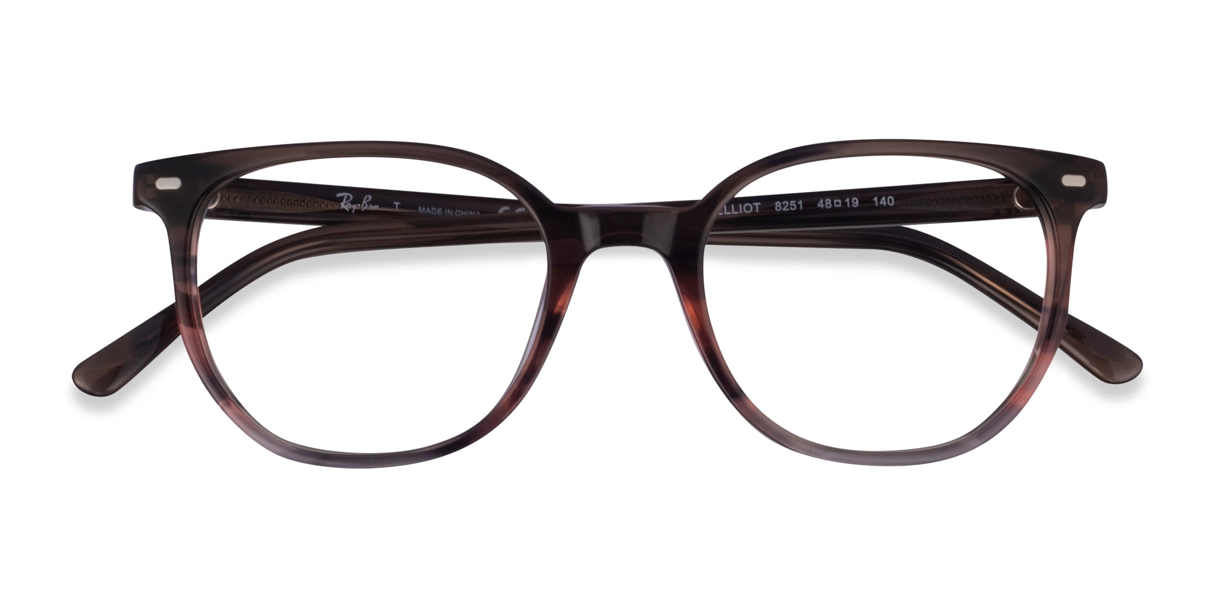 Ray-Ban RB5397 Elliot - Wayfarer Striped Brown Frame Eyeglasses