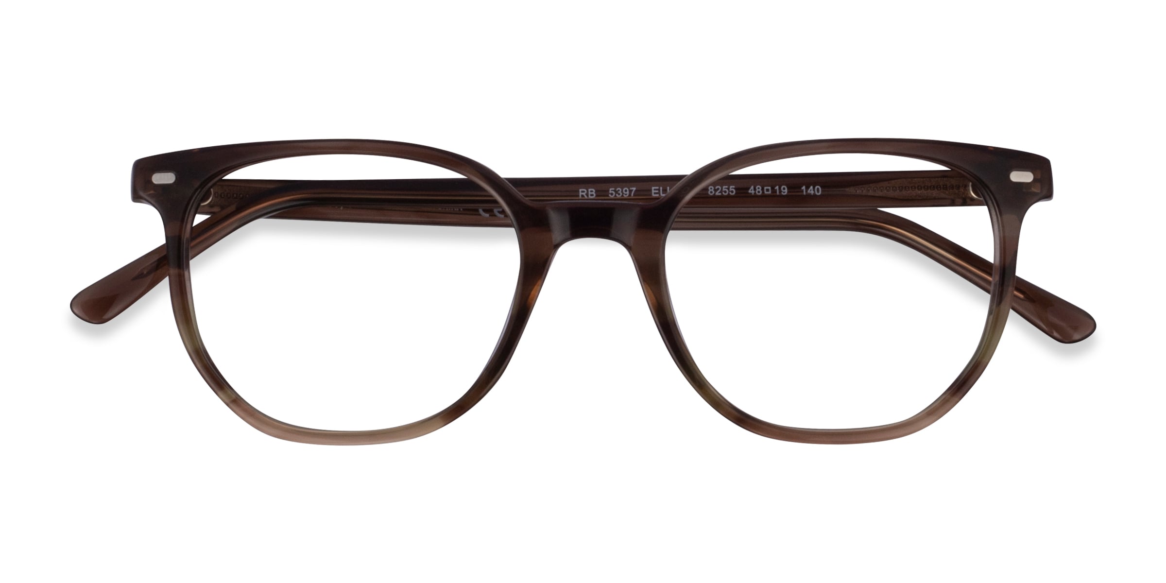 Ray-Ban RB5397 Elliot - Wayfarer Striped Brown Green Frame Eyeglasses