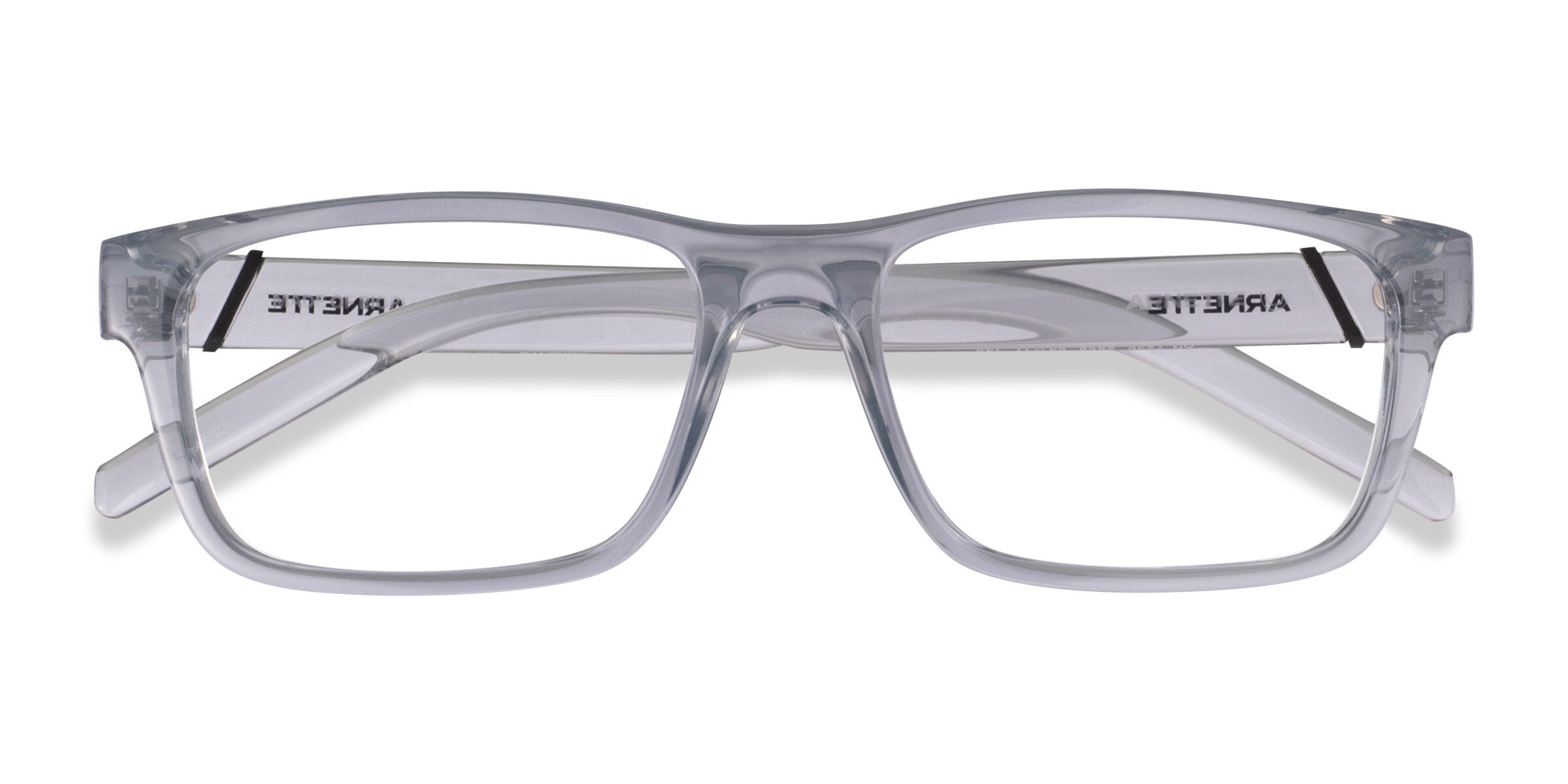 ARNETTE Flamengo - Rectangle Transparent Gray Frame Glasses For Men