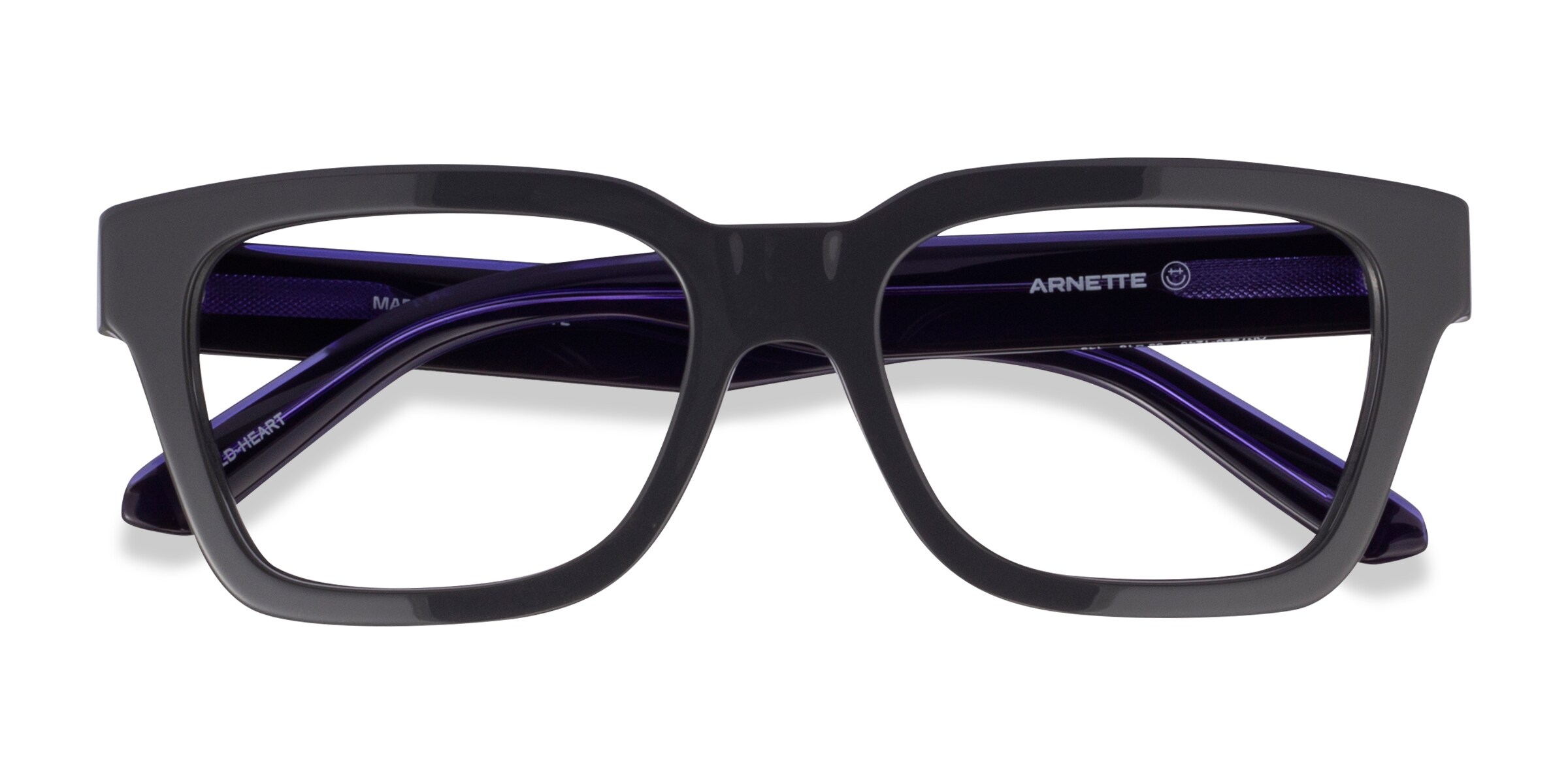ARNETTE Cold Heart - Square Gray Frame Glasses For Men