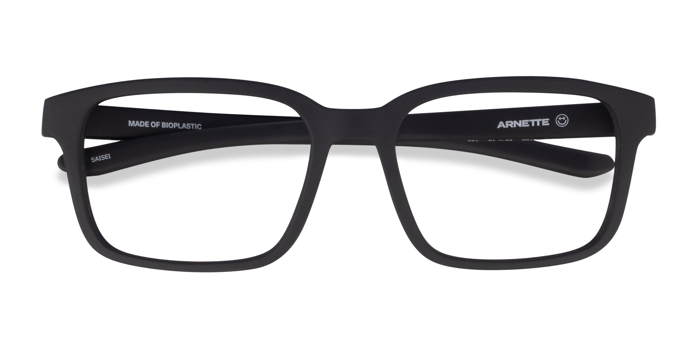 ARNETTE Saisei - Square Matte Black Frame Eyeglasses