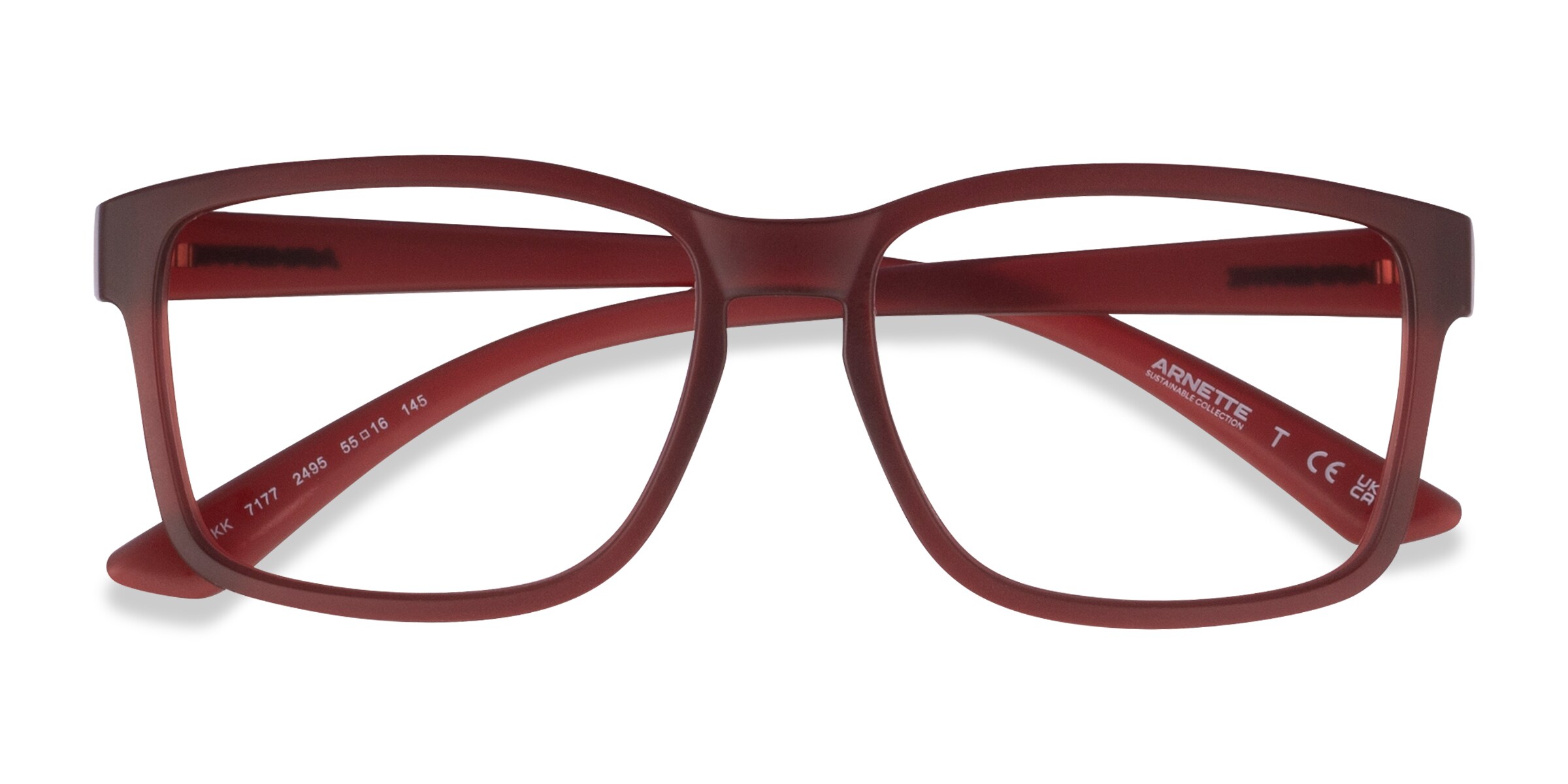 ARNETTE Dirkk - Square Matte Red Frame Glasses For Women