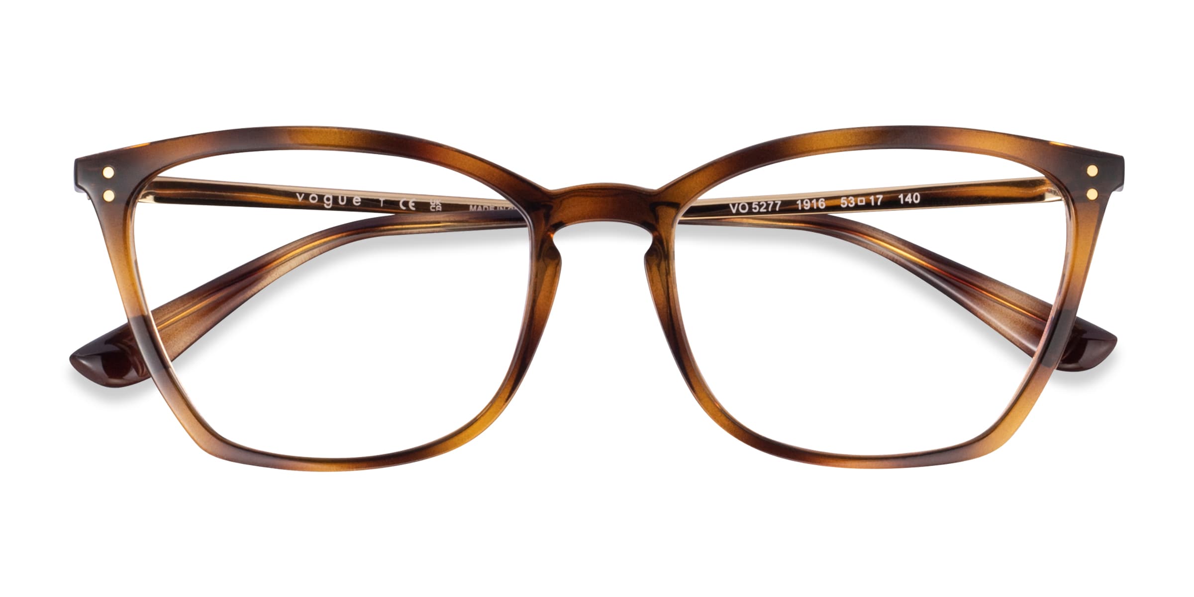 Vogue Eyewear VO5277 - Cat Eye Tortoise Transparent Frame Glasses For Women