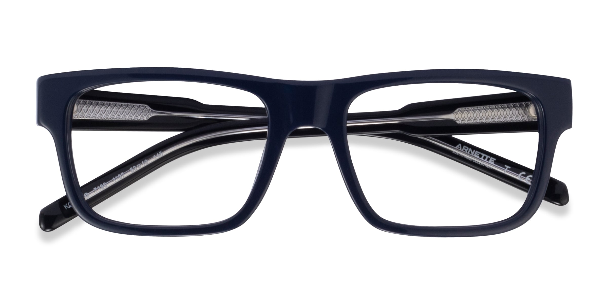 ARNETTE Kokoro - Rectangle Shiny Blue Frame Glasses For Men