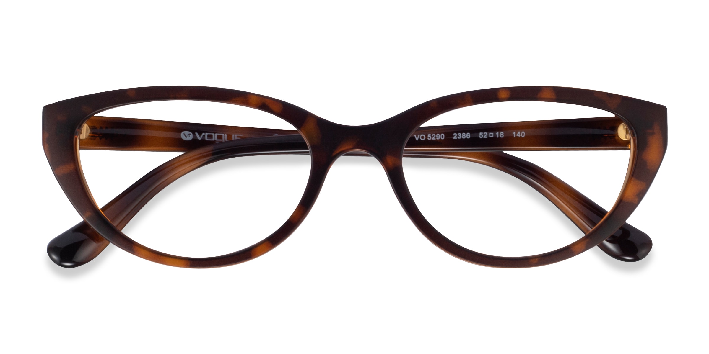 Vogue Eyewear VO5290 - Cat Eye Dark Tortoise Light Brown Frame Glasses For Women